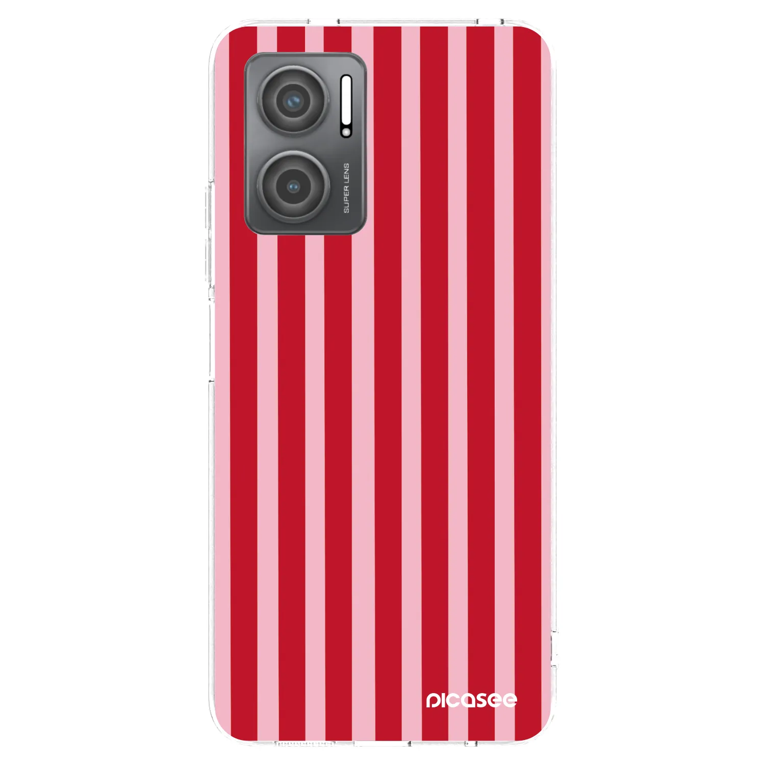 Picasee silikonowe przeźroczyste etui na Xiaomi Redmi 10 5G - Lines red