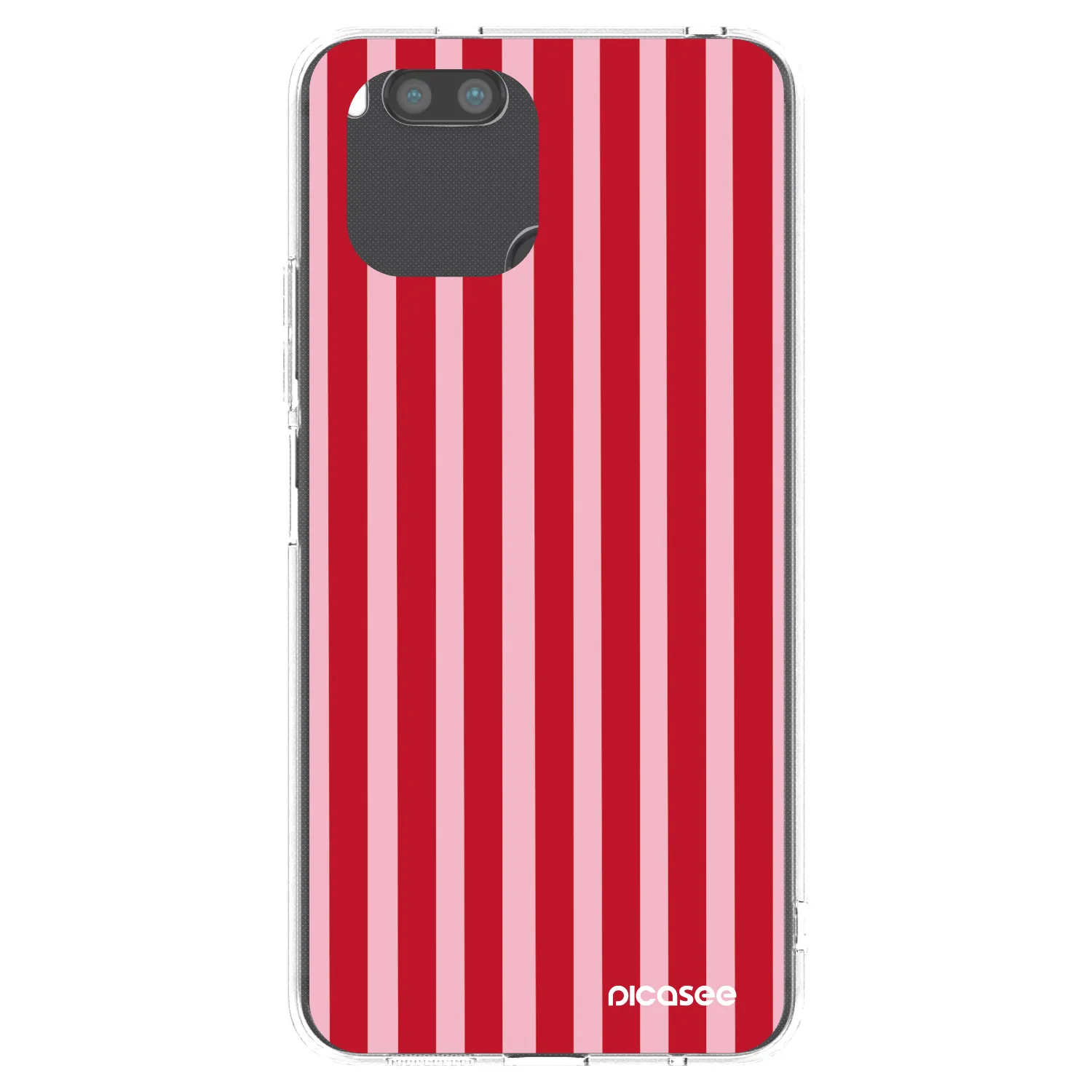 Picasee silikonowe przeźroczyste etui na Xiaomi Redmi A1 - Lines red