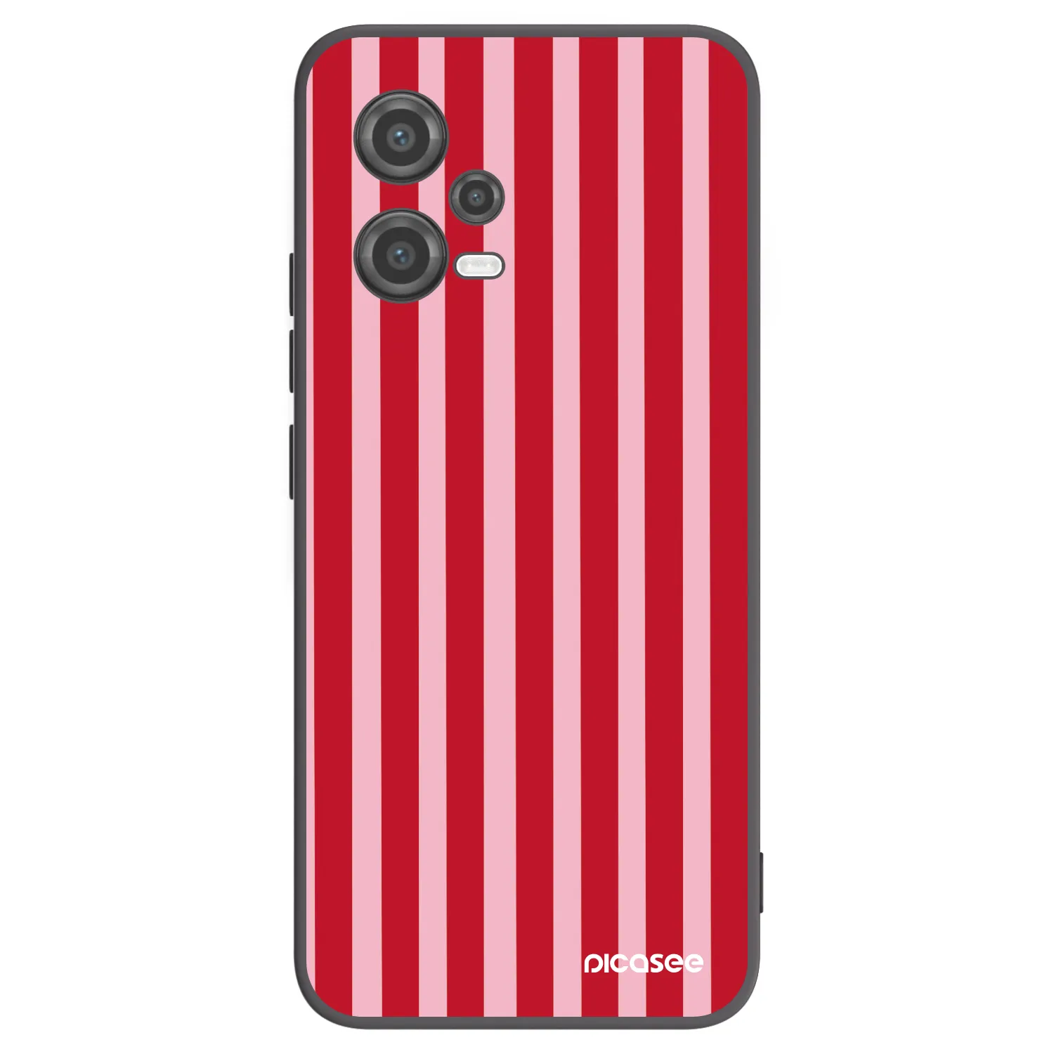 Picasee silikonowe czarne etui na Xiaomi Poco X5 - Lines red