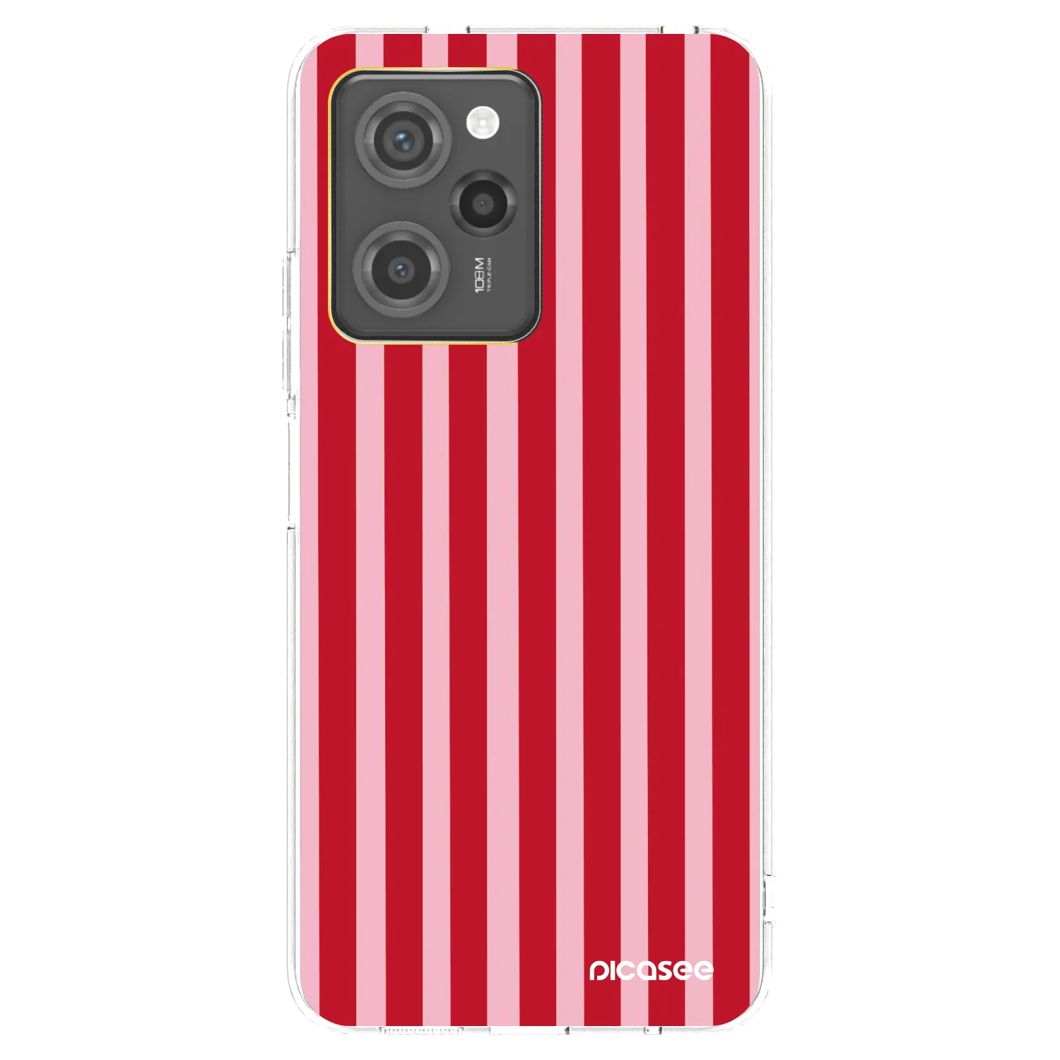 Picasee silikonowe przeźroczyste etui na Xiaomi Poco X5 Pro - Lines red