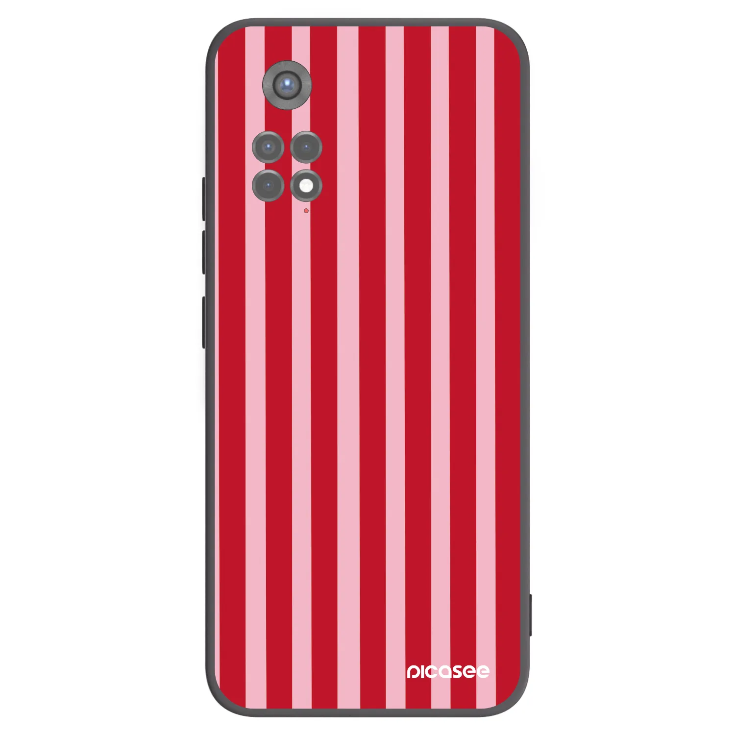 Picasee silikonowe czarne etui na Xiaomi Redmi Note 11S 5G - Lines red