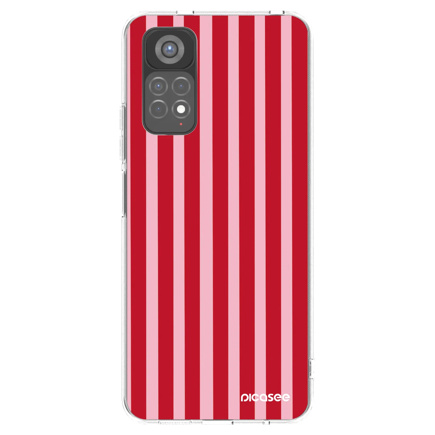 Picasee silikonowe przeźroczyste etui na Xiaomi Redmi Note 11S 5G - Lines red