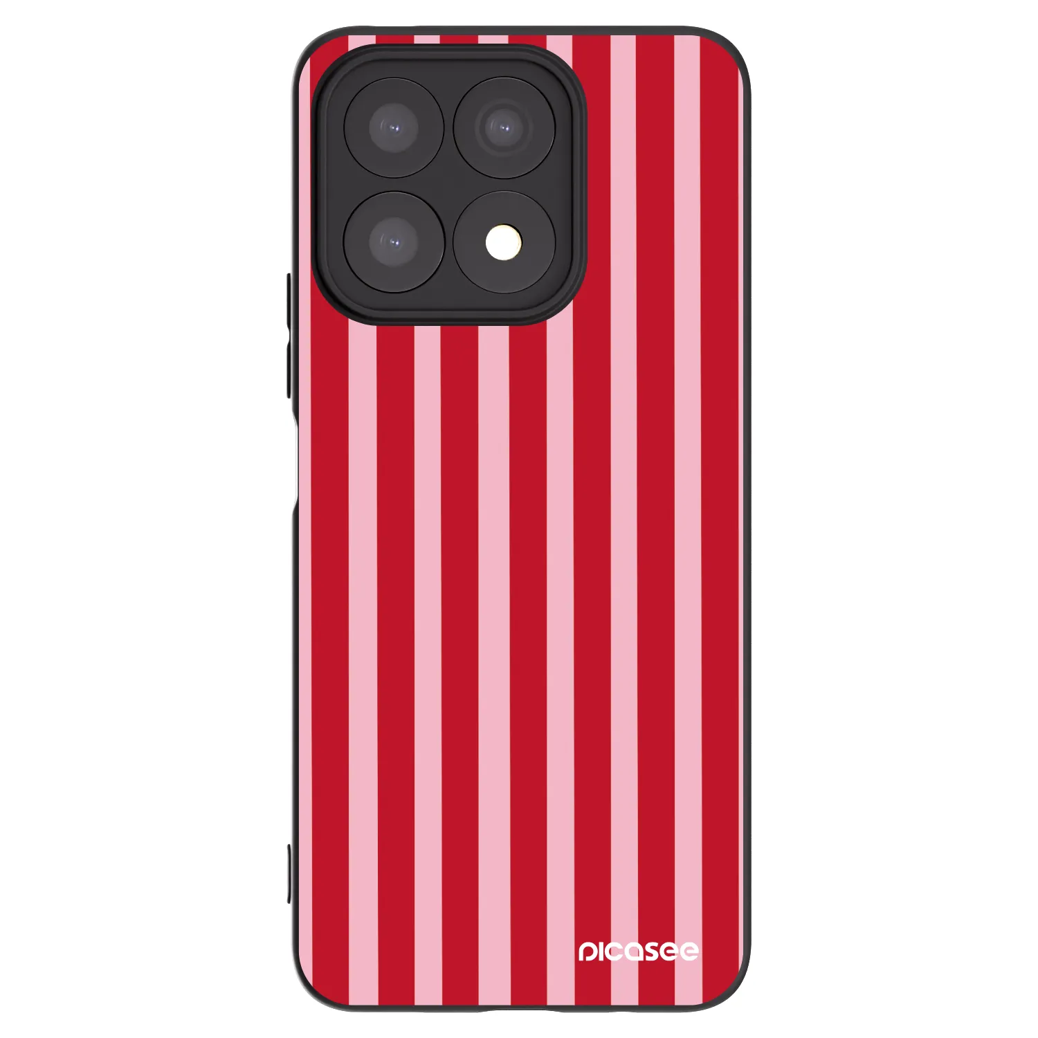 Picasee silikonowe czarne etui na Honor X8a - Lines red