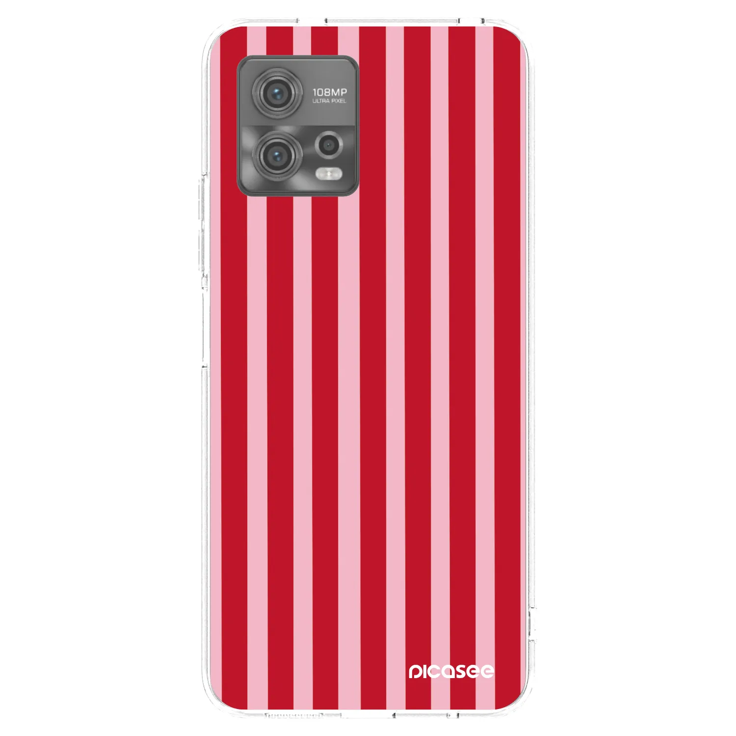 Picasee silikonowe przeźroczyste etui na Motorola Moto G72 - Lines red