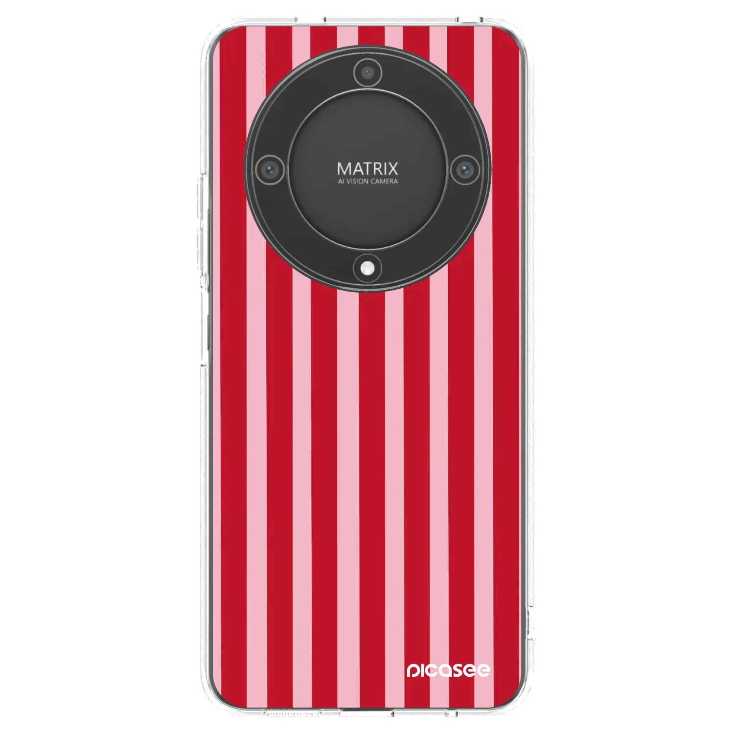 Picasee silikonowe przeźroczyste etui na Honor Magic5 Lite 5G - Lines red