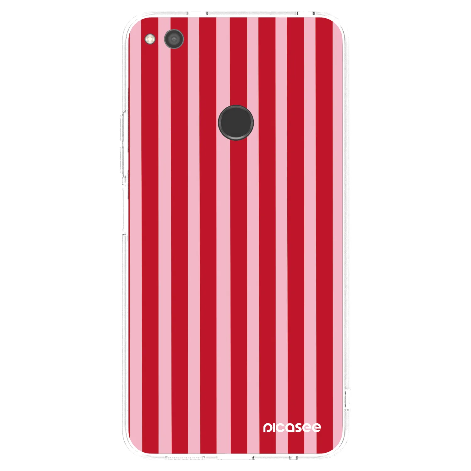 Picasee silikonowe przeźroczyste etui na Huawei P9 Lite 2017 - Lines red