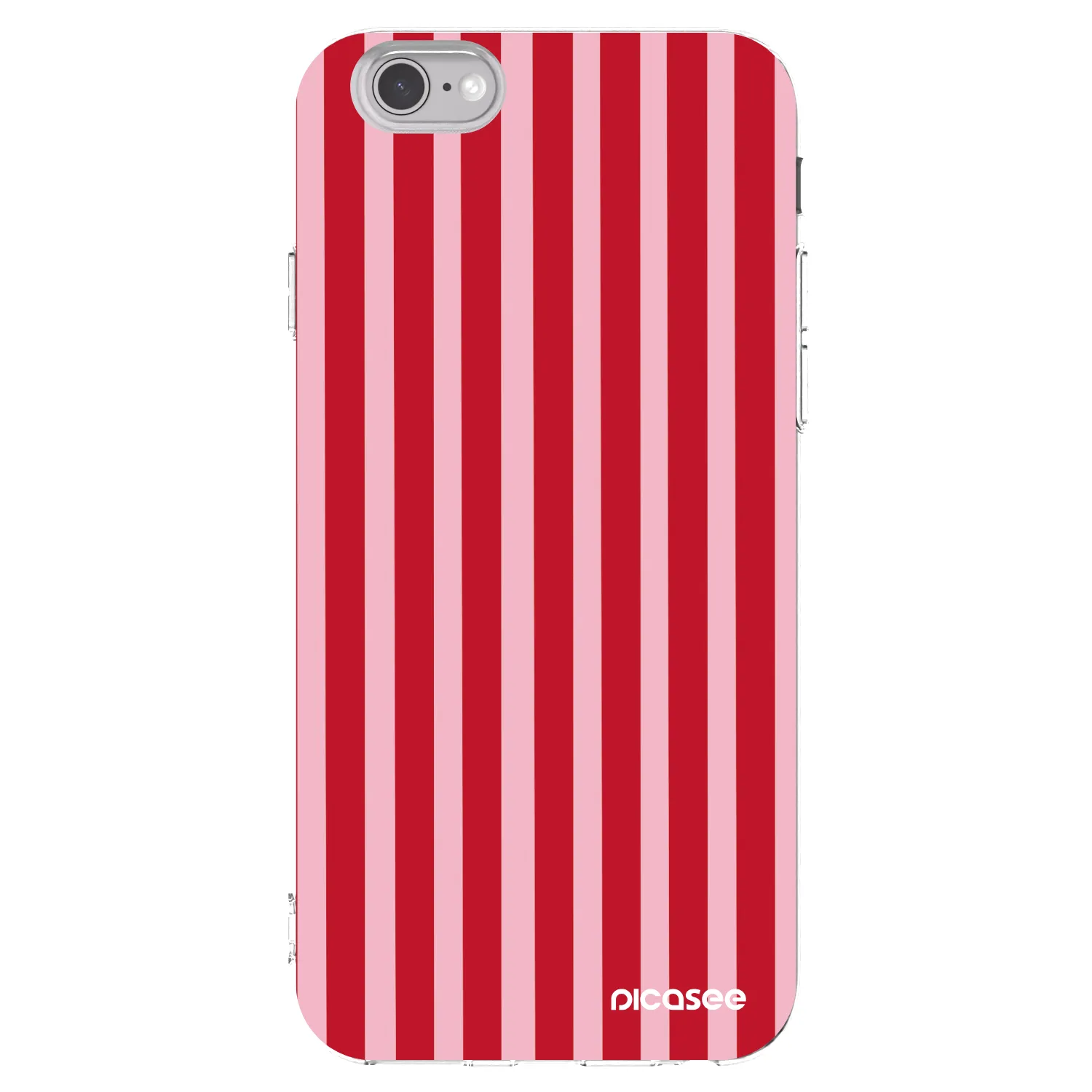 Picasee silikonowe przeźroczyste etui na Apple iPhone 6/6S - Lines red