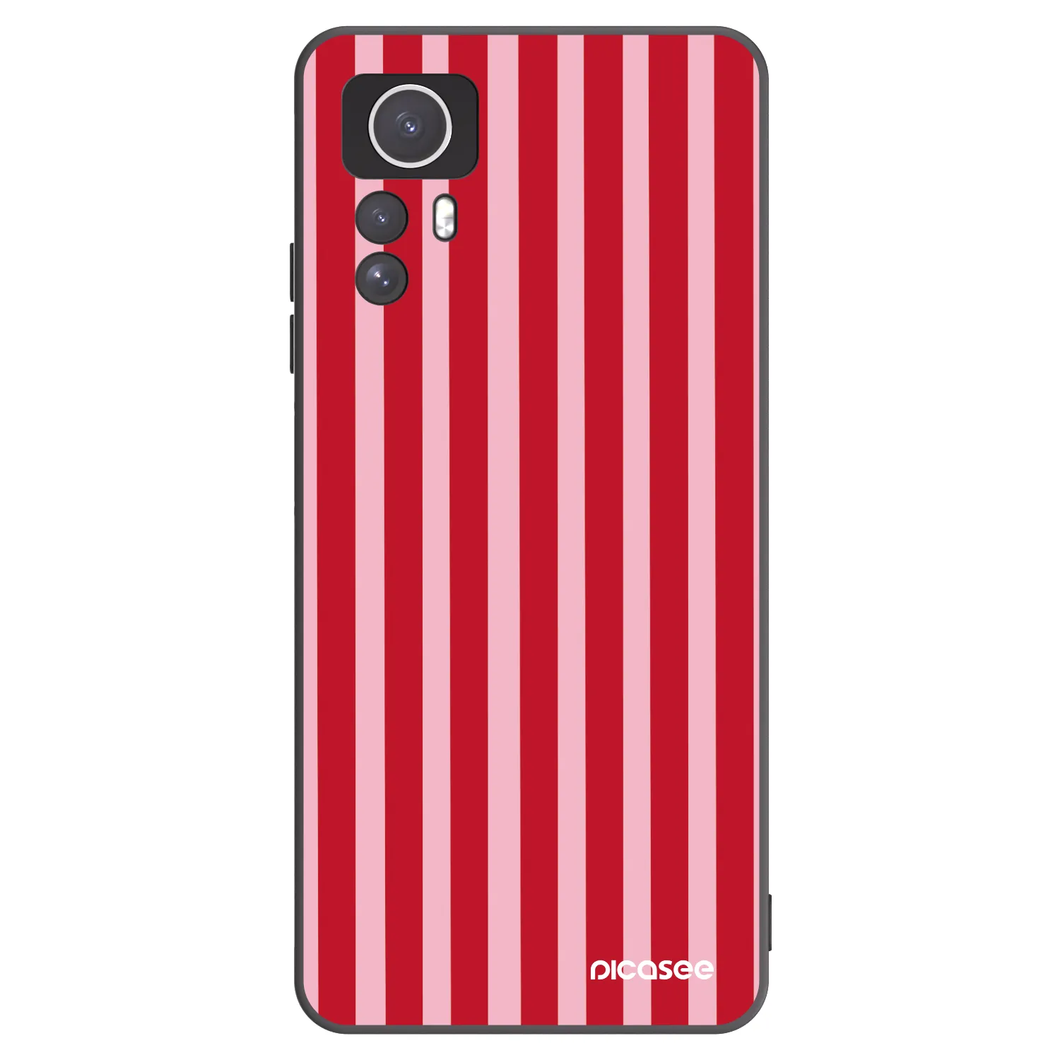 Picasee silikonowe czarne etui na Xiaomi Redmi Note 12S - Lines red
