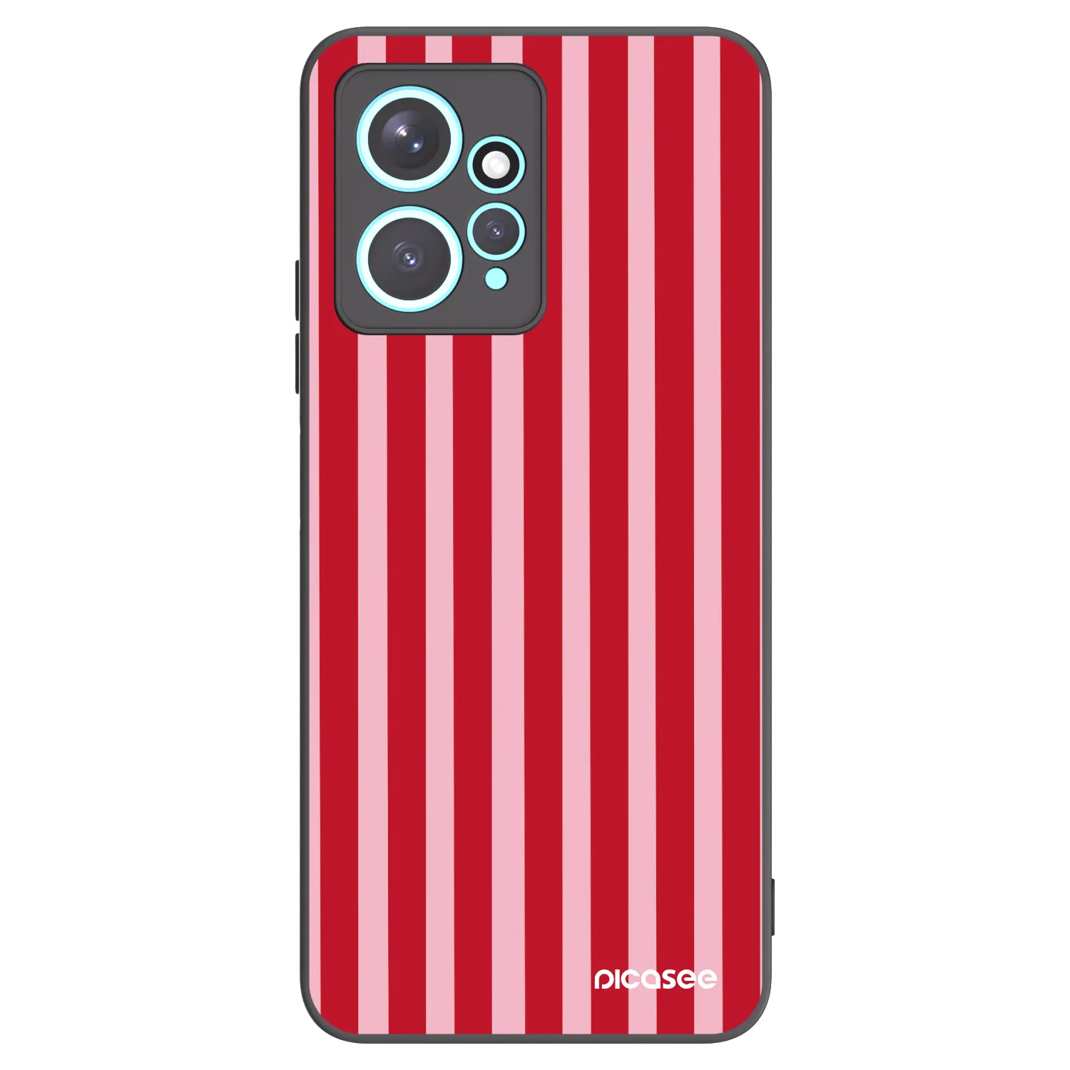 Picasee silikonowe czarne etui na Xiaomi Redmi Note 12 4G - Lines red