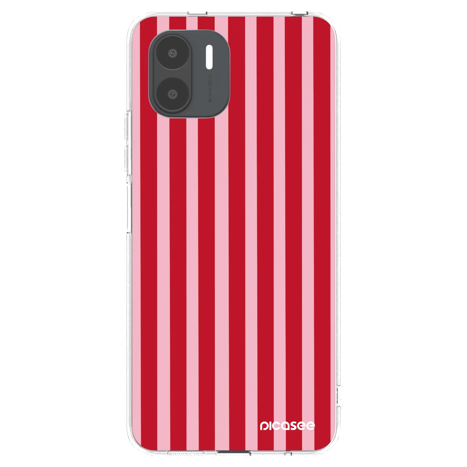 Picasee silikonowe przeźroczyste etui na Xiaomi Redmi A2 - Lines red