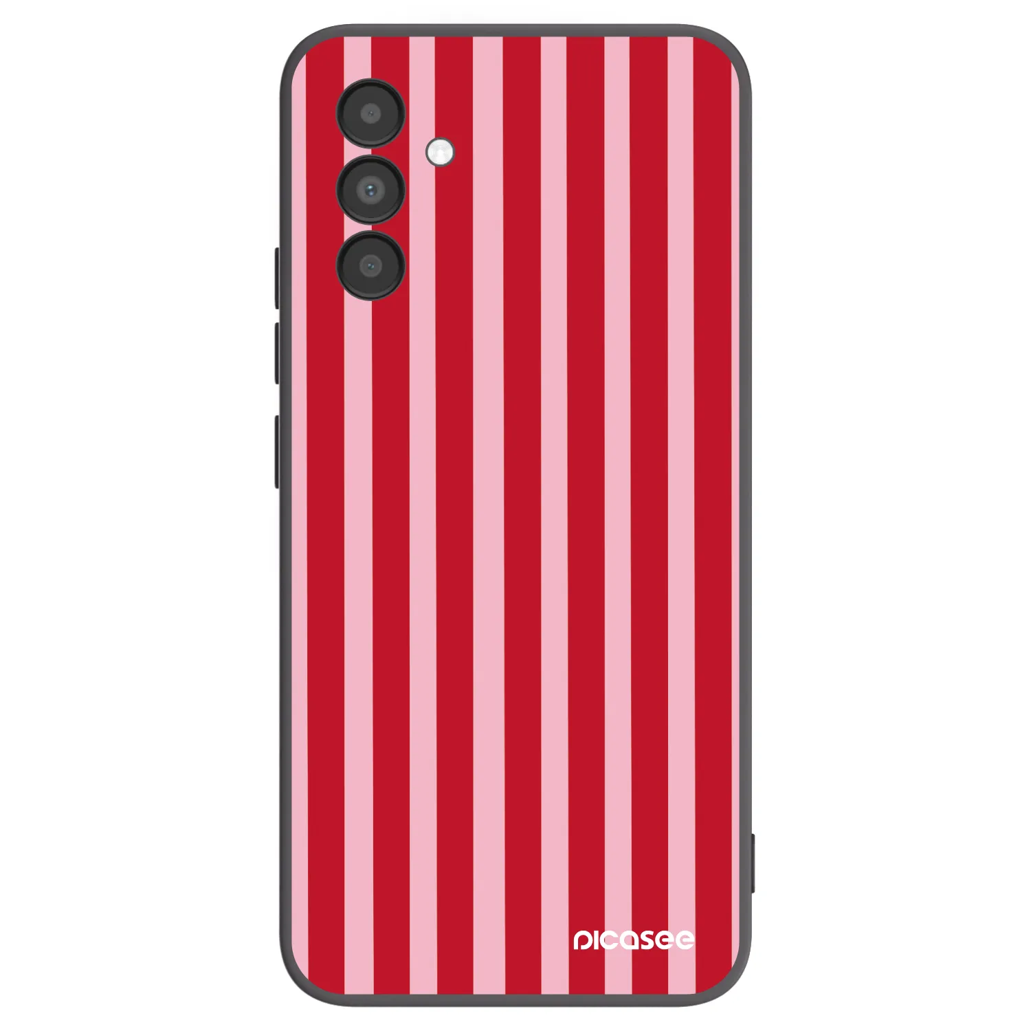 Picasee silikonowe czarne etui na Samsung Galaxy A04s A047F - Lines red