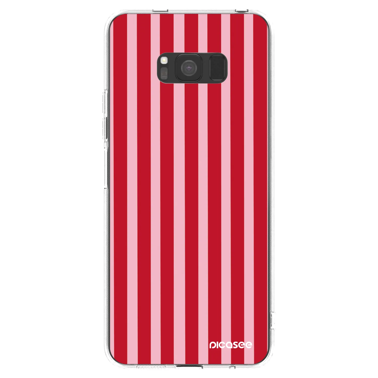 Picasee silikonowe przeźroczyste etui na Samsung Galaxy S8 G950F - Lines red