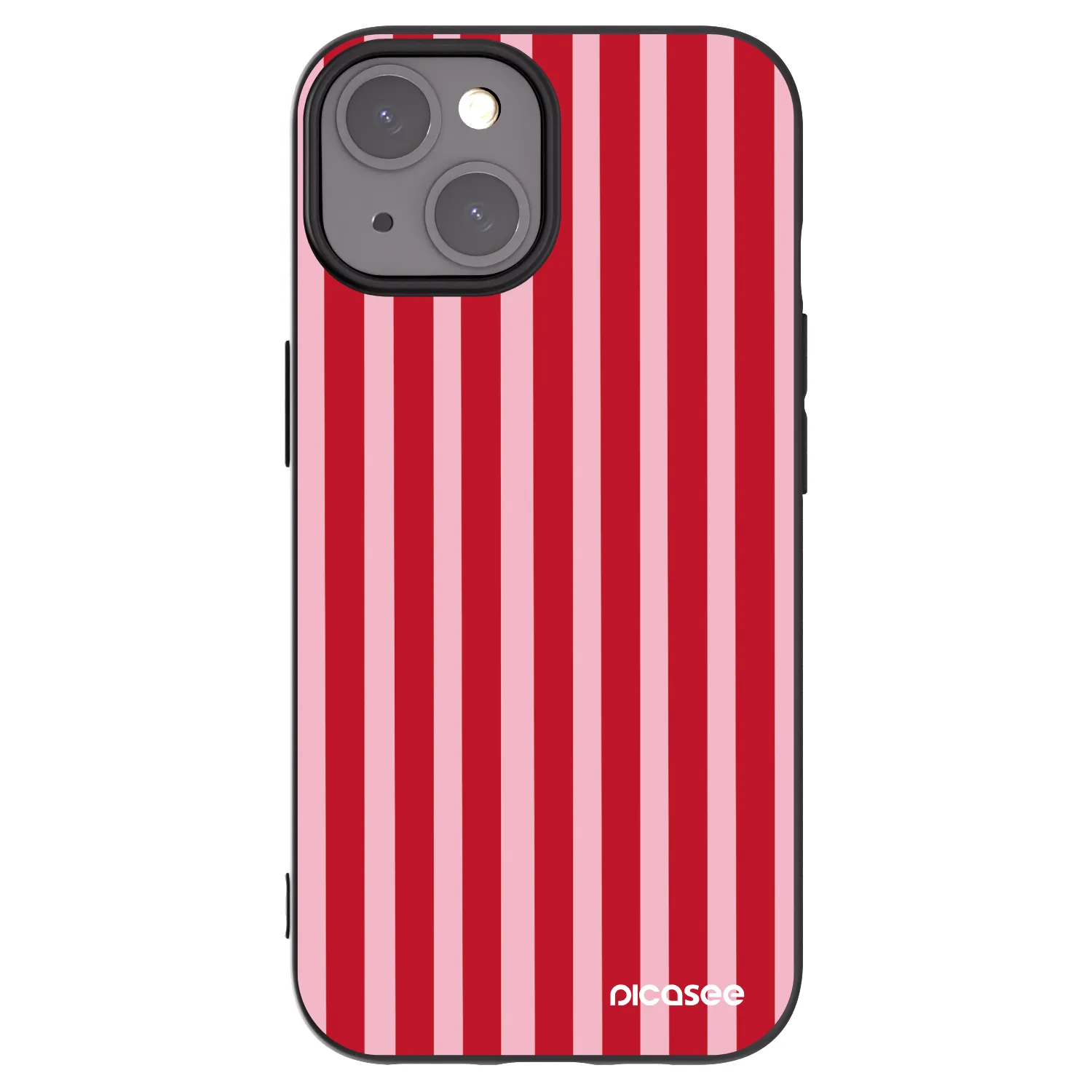 Picasee silikonowe czarne etui na Apple iPhone 15 - Lines red
