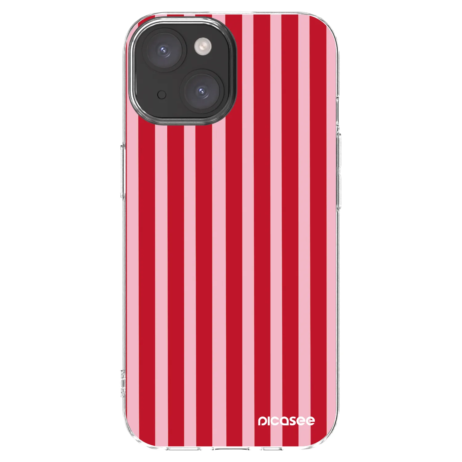 Picasee silikonowe przeźroczyste etui na Apple iPhone 15 - Lines red