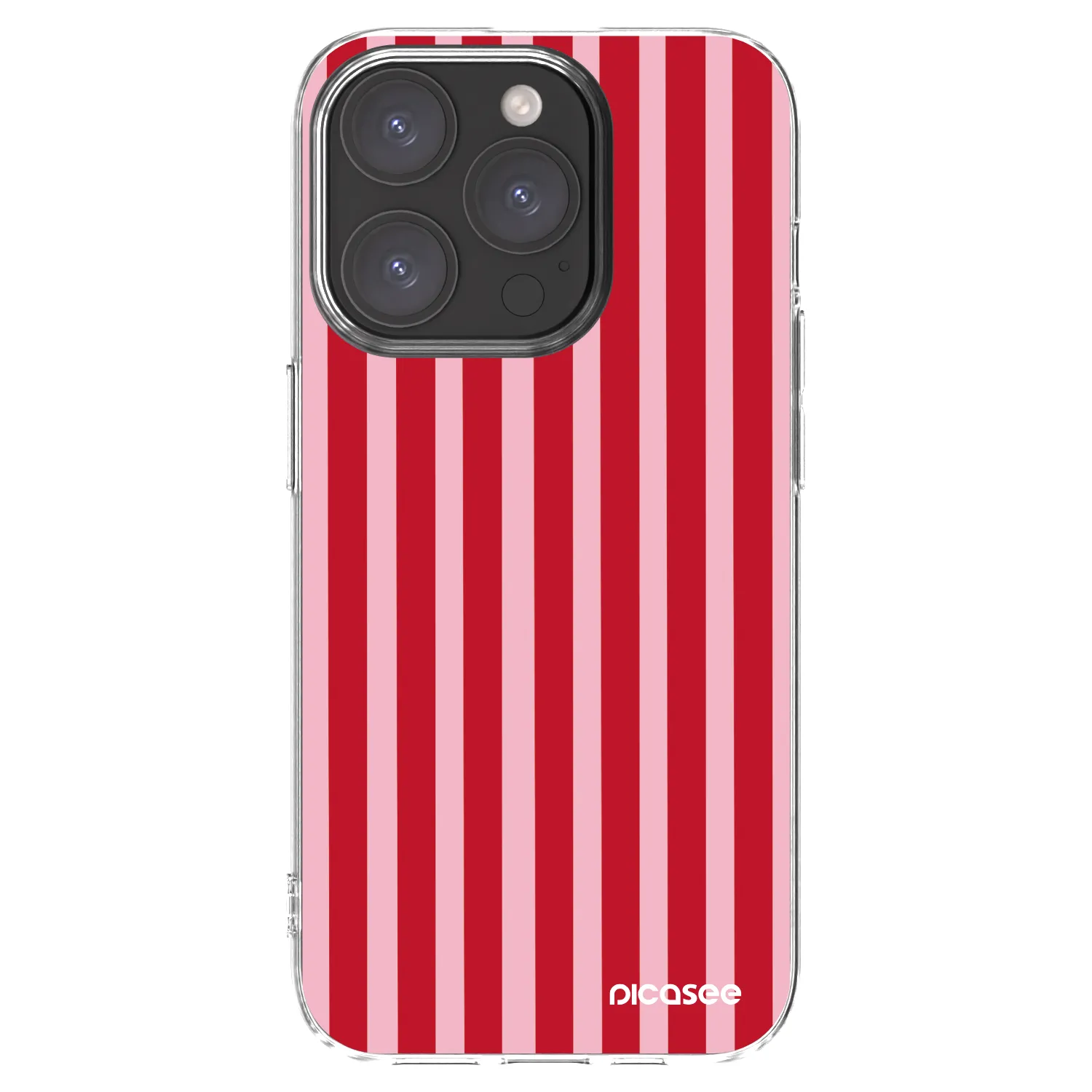 Picasee silikonowe przeźroczyste etui na Apple iPhone 15 Pro - Lines red
