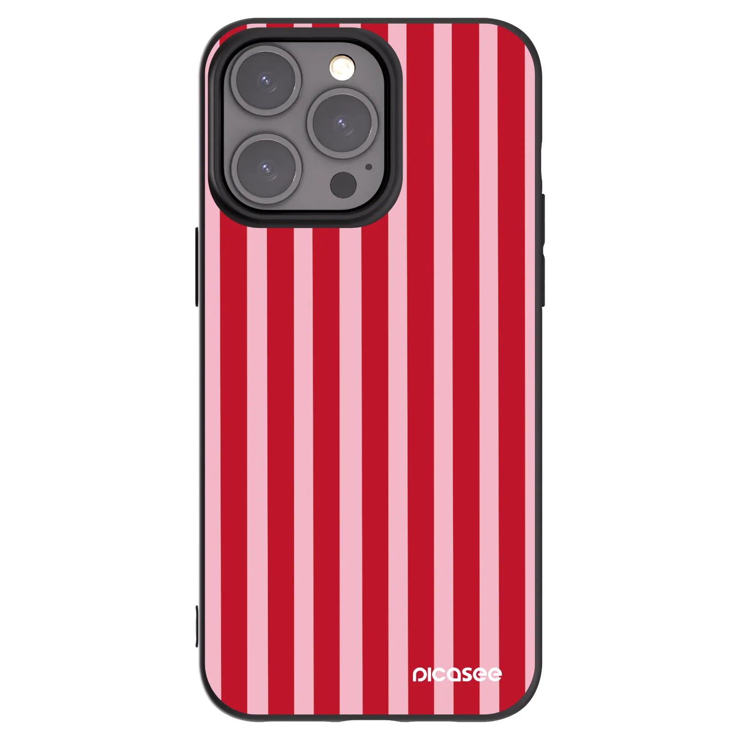 Picasee silikonowe czarne etui na Apple iPhone 15 Pro Max - Lines red