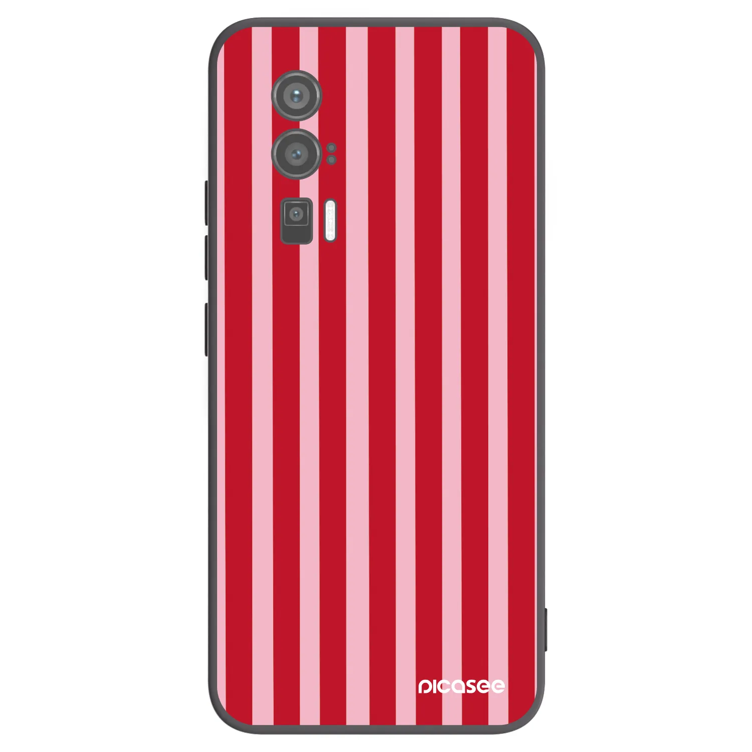Picasee silikonowe czarne etui na Xiaomi Poco F5 Pro 5G - Lines red
