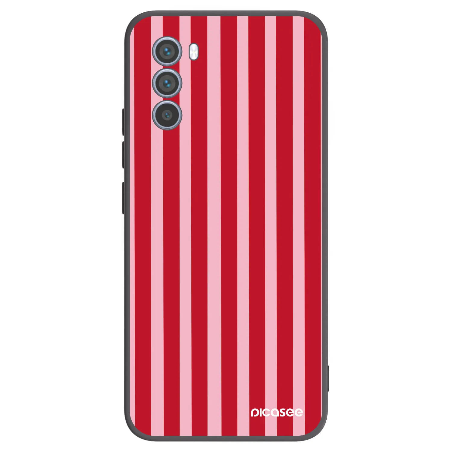 Picasee silikonowe czarne etui na Motorola Moto G62 - Lines red
