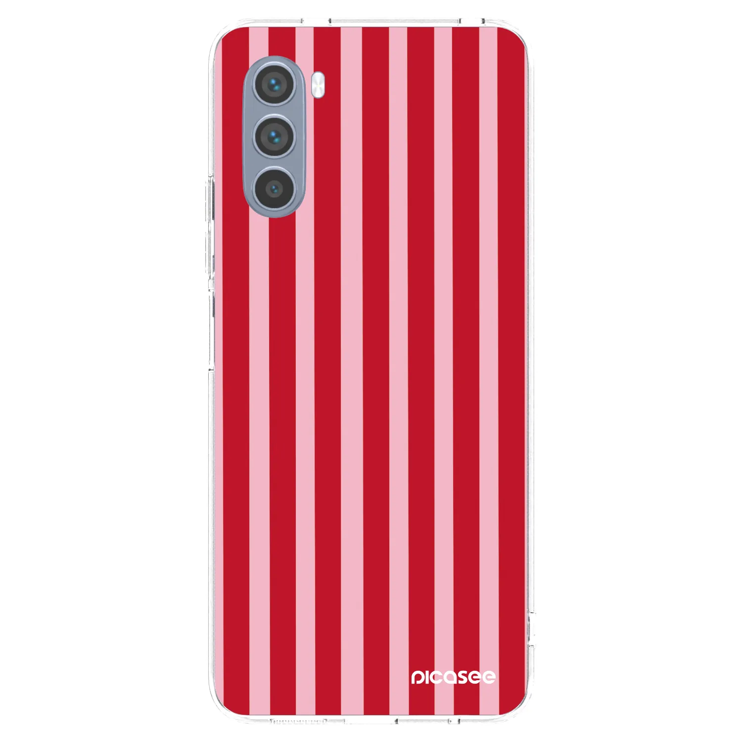 Picasee silikonowe przeźroczyste etui na Motorola Moto G62 - Lines red