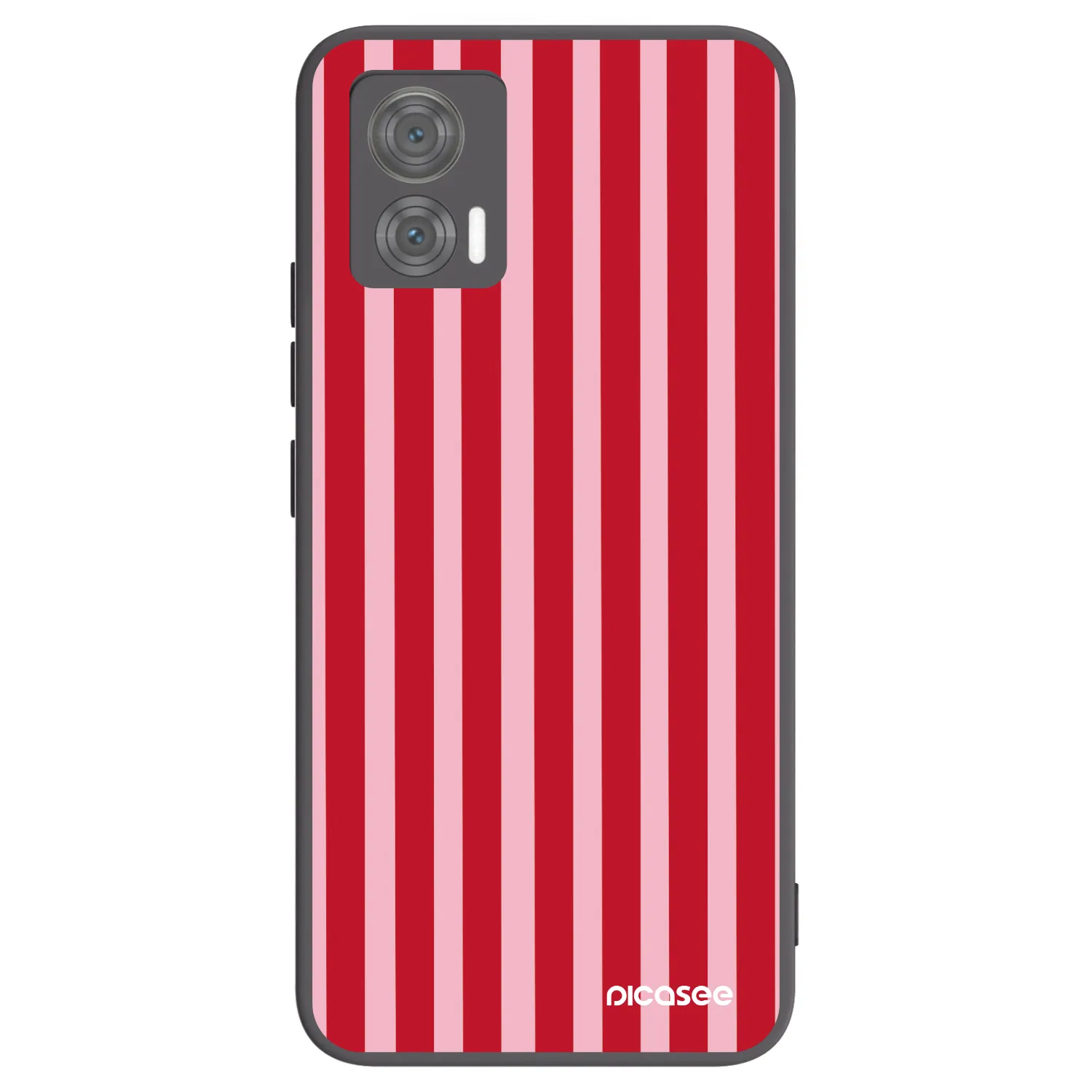 Picasee silikonowe czarne etui na Motorola Edge 30 Neo - Lines red