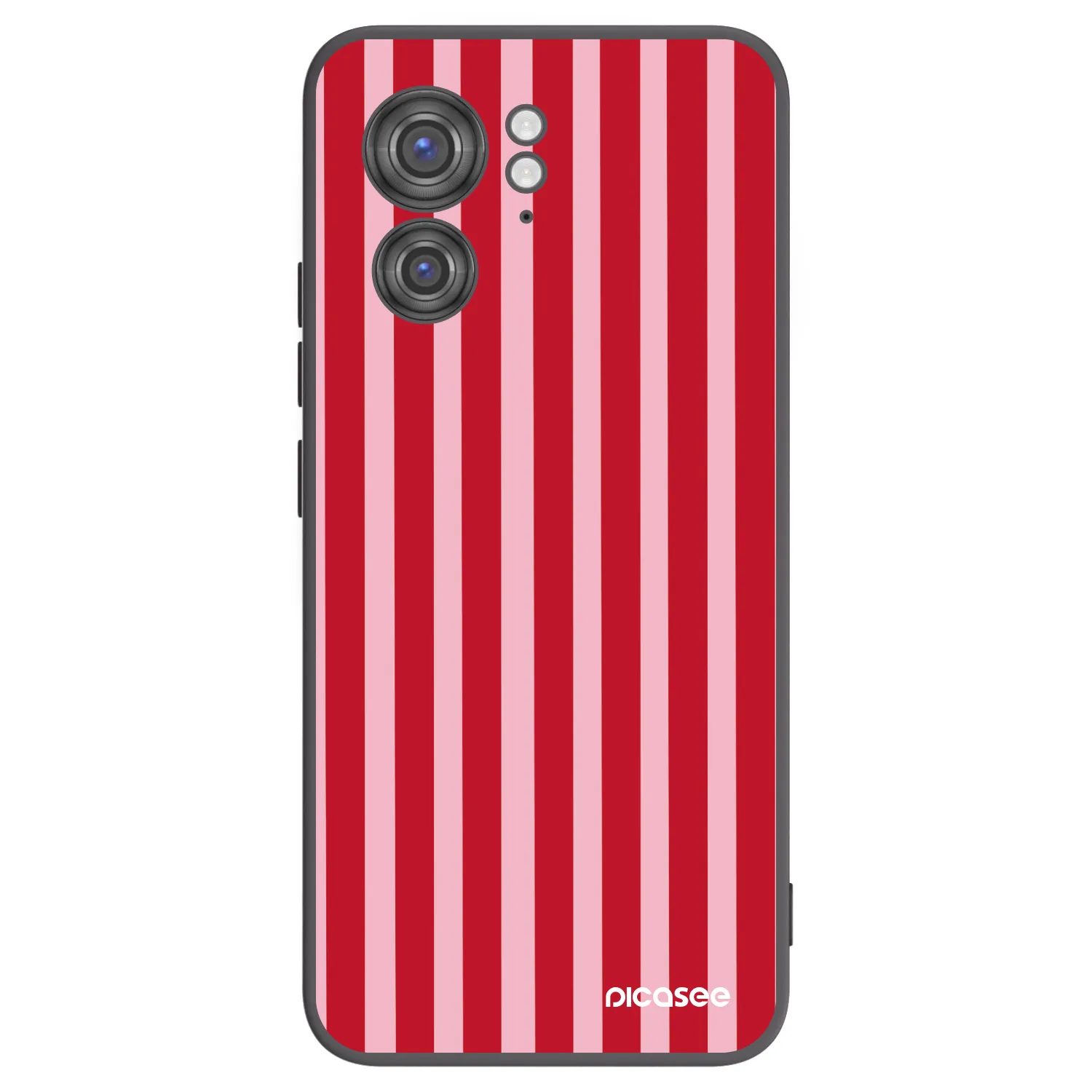 Picasee silikonowe czarne etui na Motorola Edge 40 - Lines red