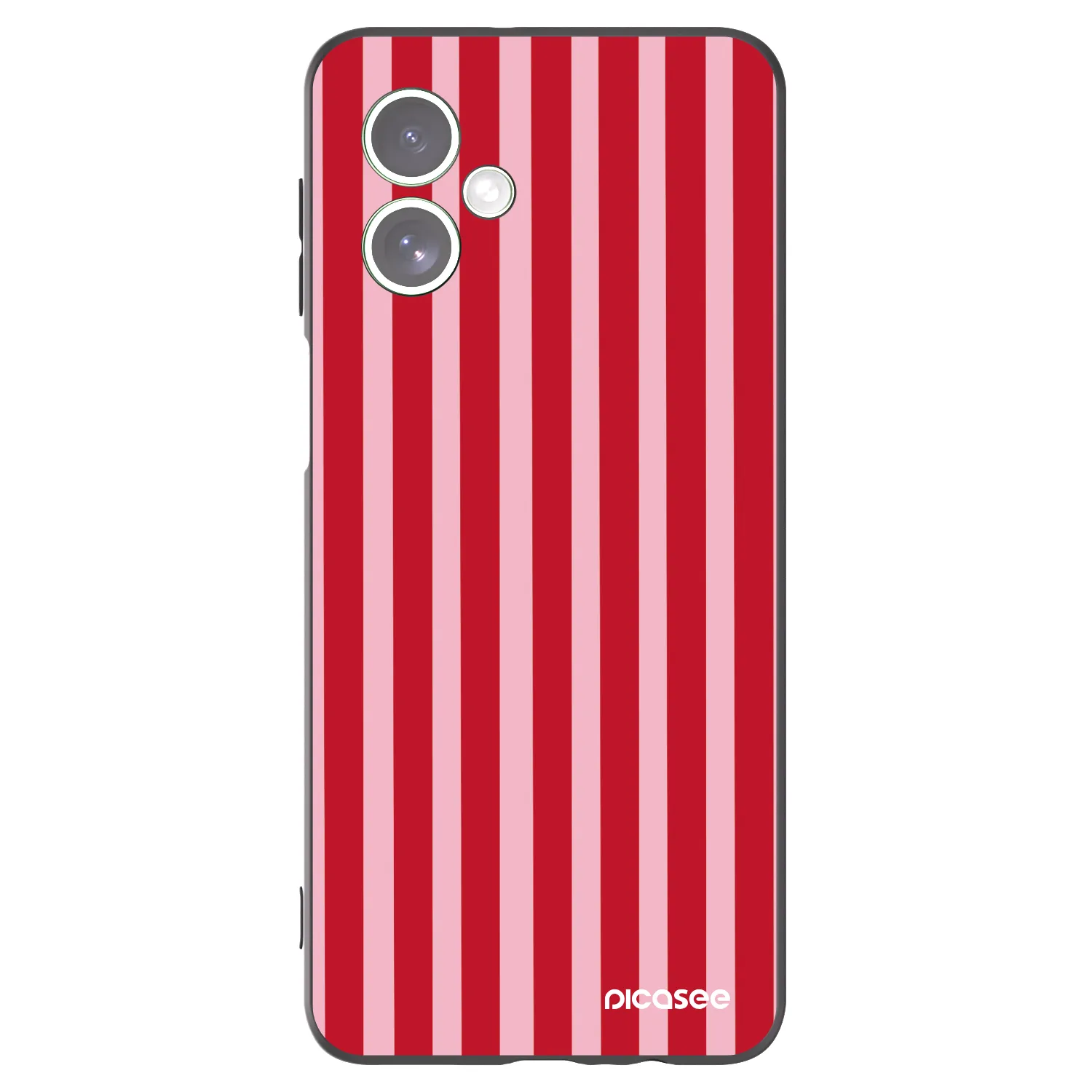Picasee silikonowe czarne etui na Motorola Moto G54 5G - Lines red