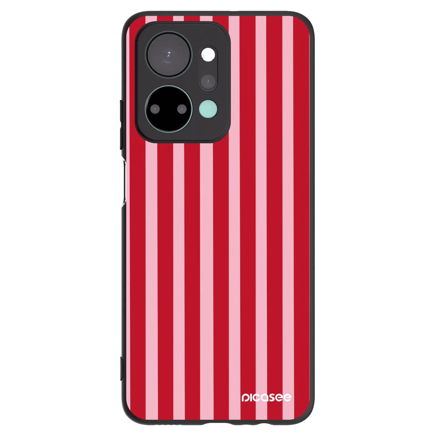 Picasee silikonowe czarne etui na Honor X7a - Lines red