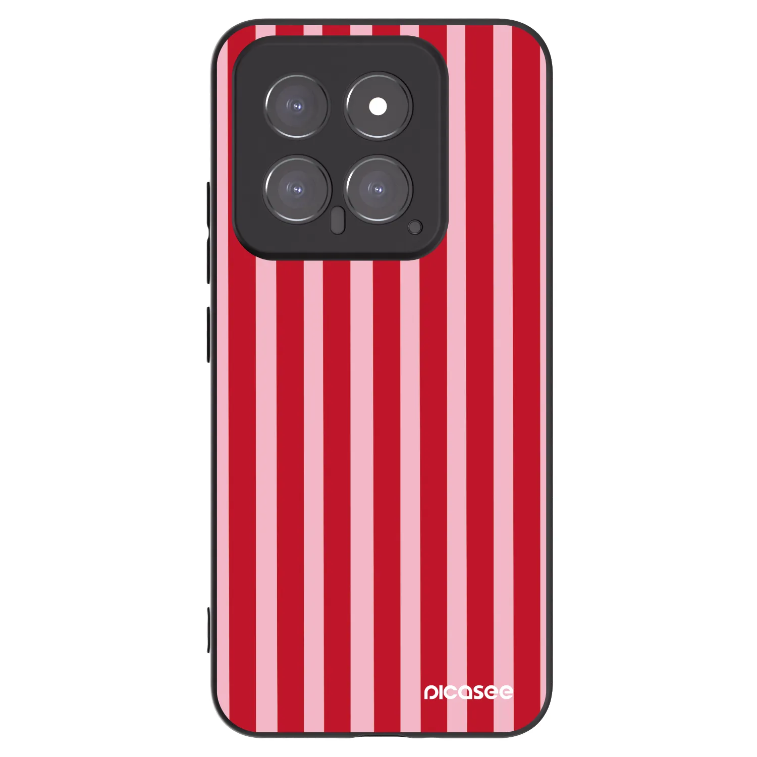Picasee silikonowe czarne etui na Xiaomi 14 - Lines red