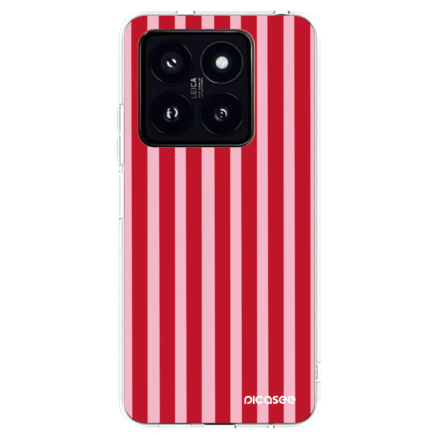 Picasee silikonowe przeźroczyste etui na Xiaomi 14 Pro - Lines red