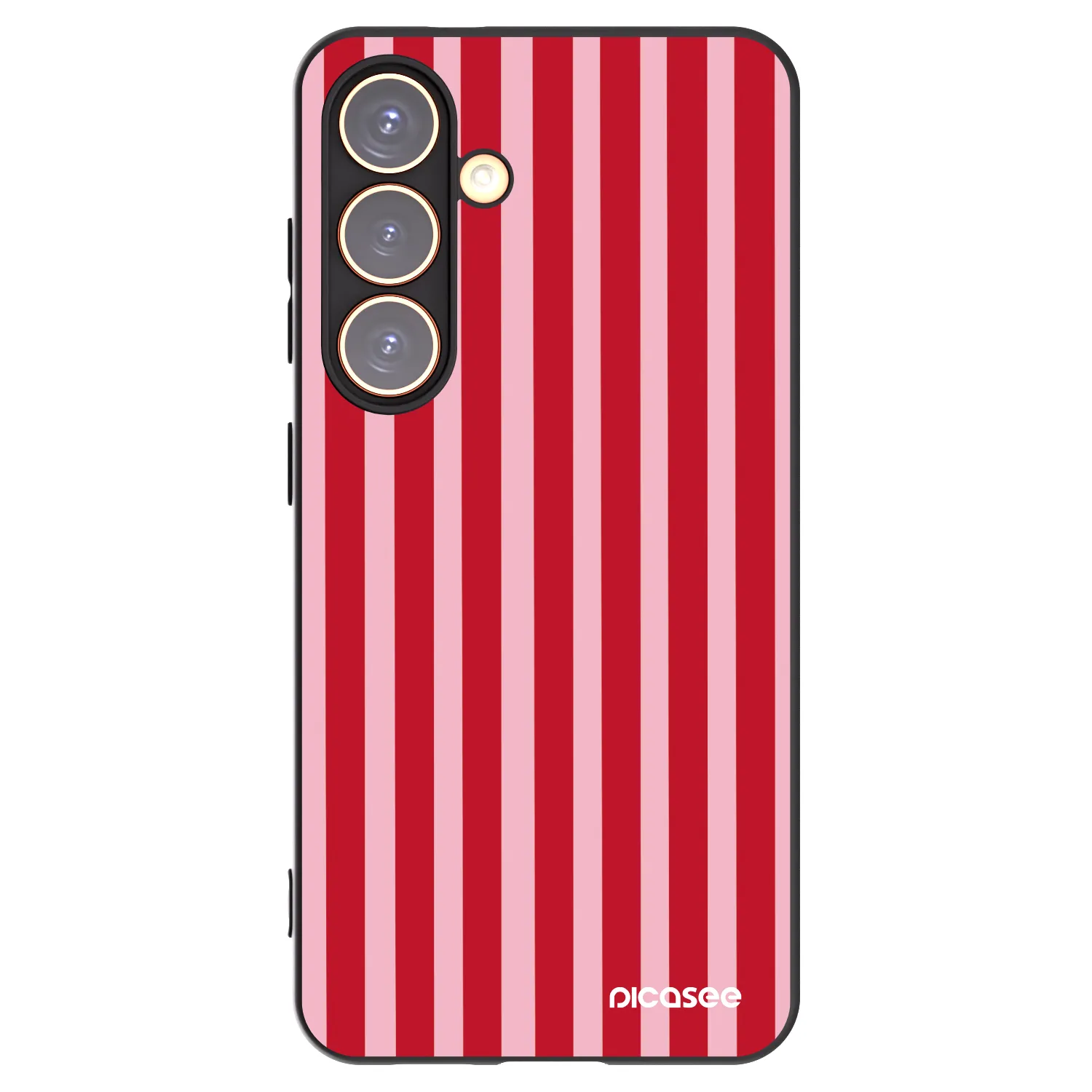 Picasee silikonowe czarne etui na Samsung Galaxy S24 S921B 5G - Lines red