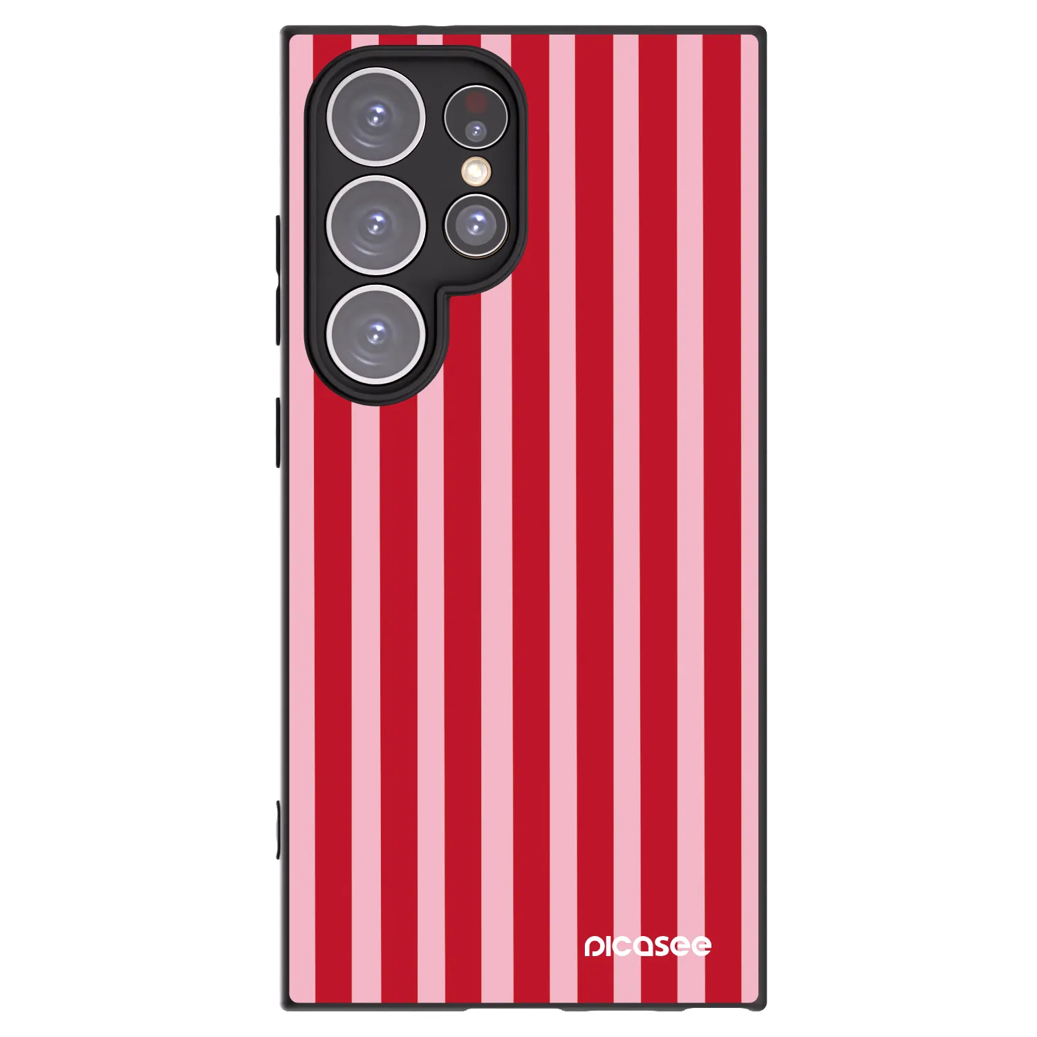 Picasee silikonowe czarne etui na Samsung Galaxy S24 Ultra S928B 5G - Lines red