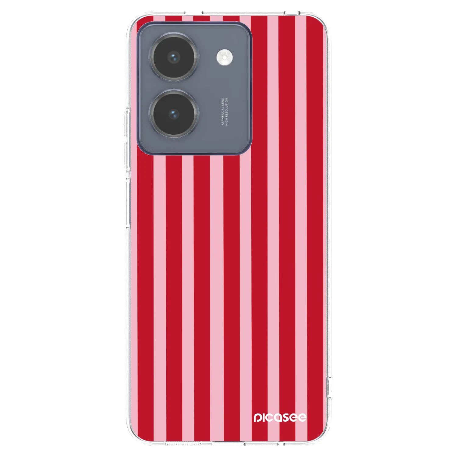 Picasee silikonowe przeźroczyste etui na Vivo Y36 4G - Lines red