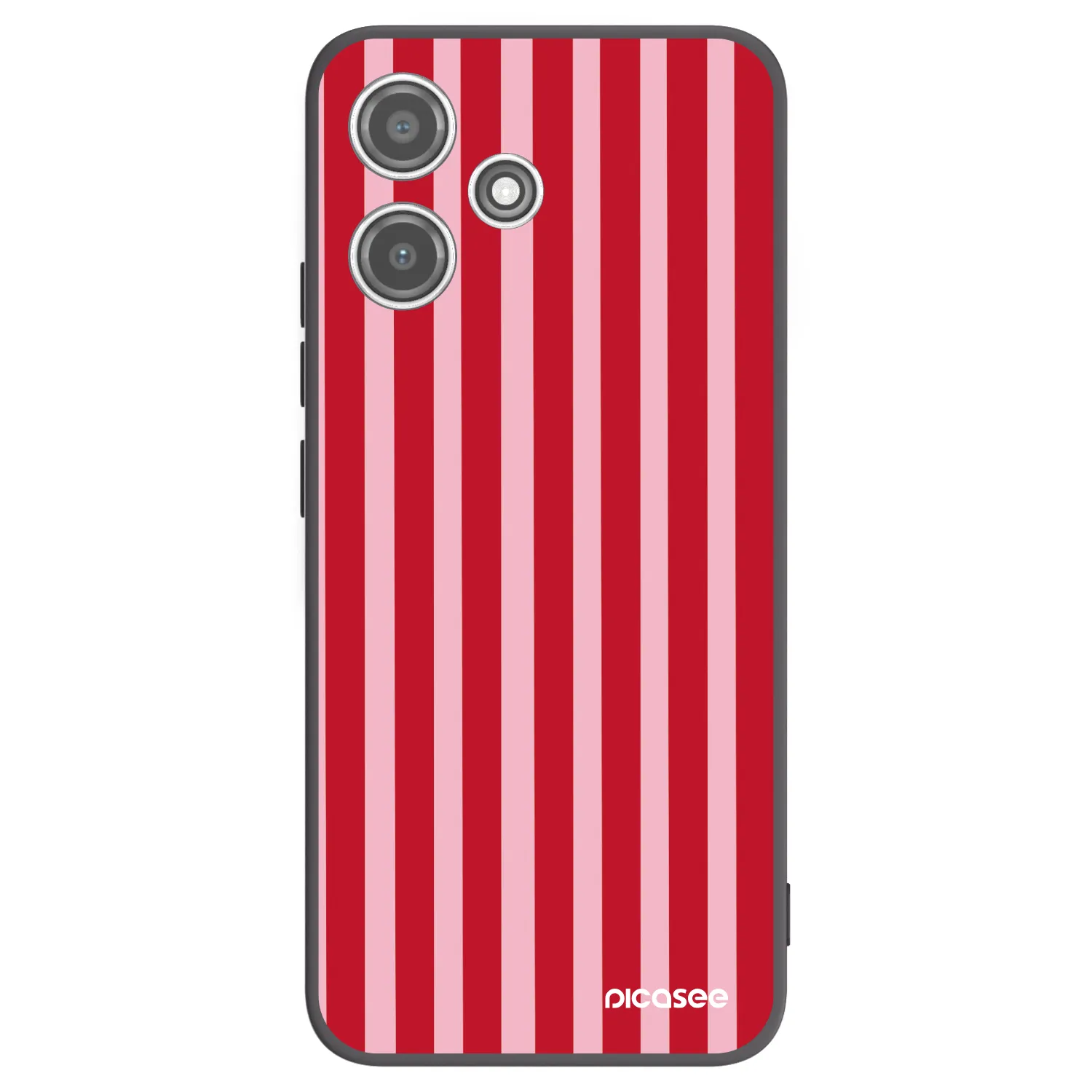 Picasee silikonowe czarne etui na Xiaomi Redmi 12 5G - Lines red