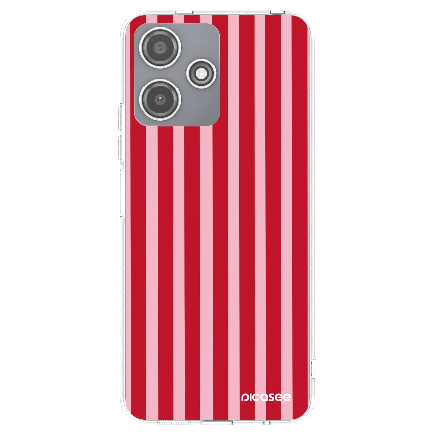 Picasee silikonowe przeźroczyste etui na Xiaomi Redmi 12 5G - Lines red