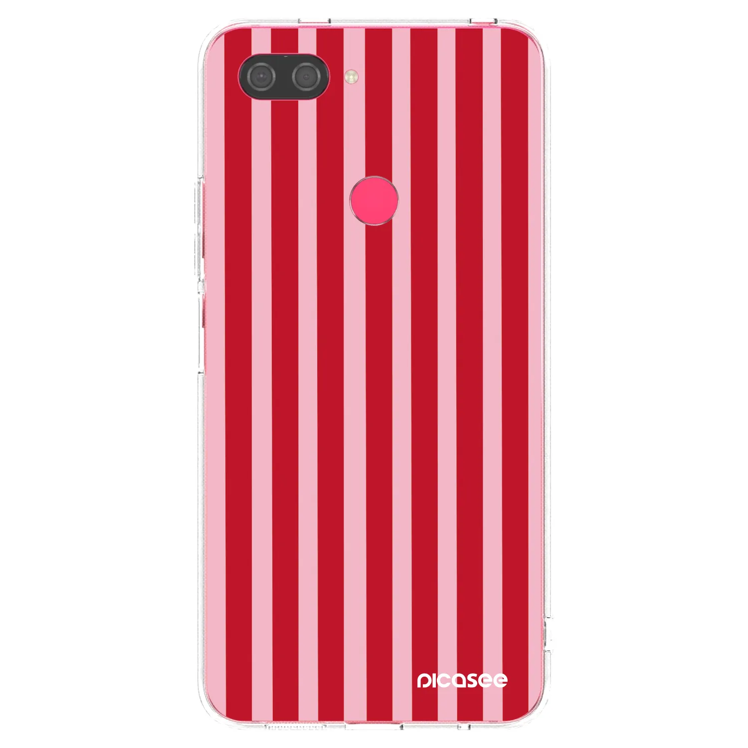 Picasee silikonowe przeźroczyste etui na Xiaomi Mi 8 Lite - Lines red