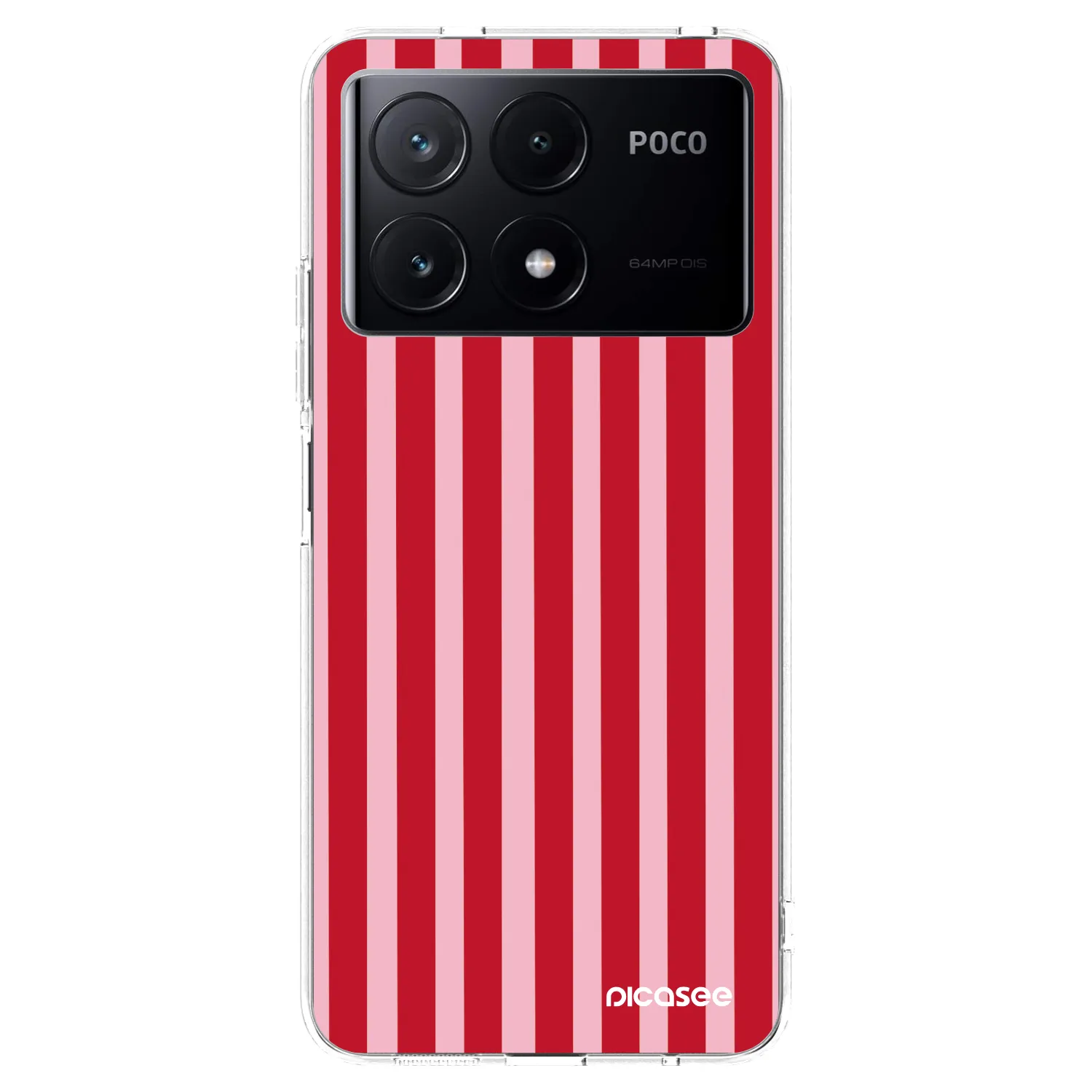 Picasee silikonowe przeźroczyste etui na Xiaomi Poco X6 Pro - Lines red