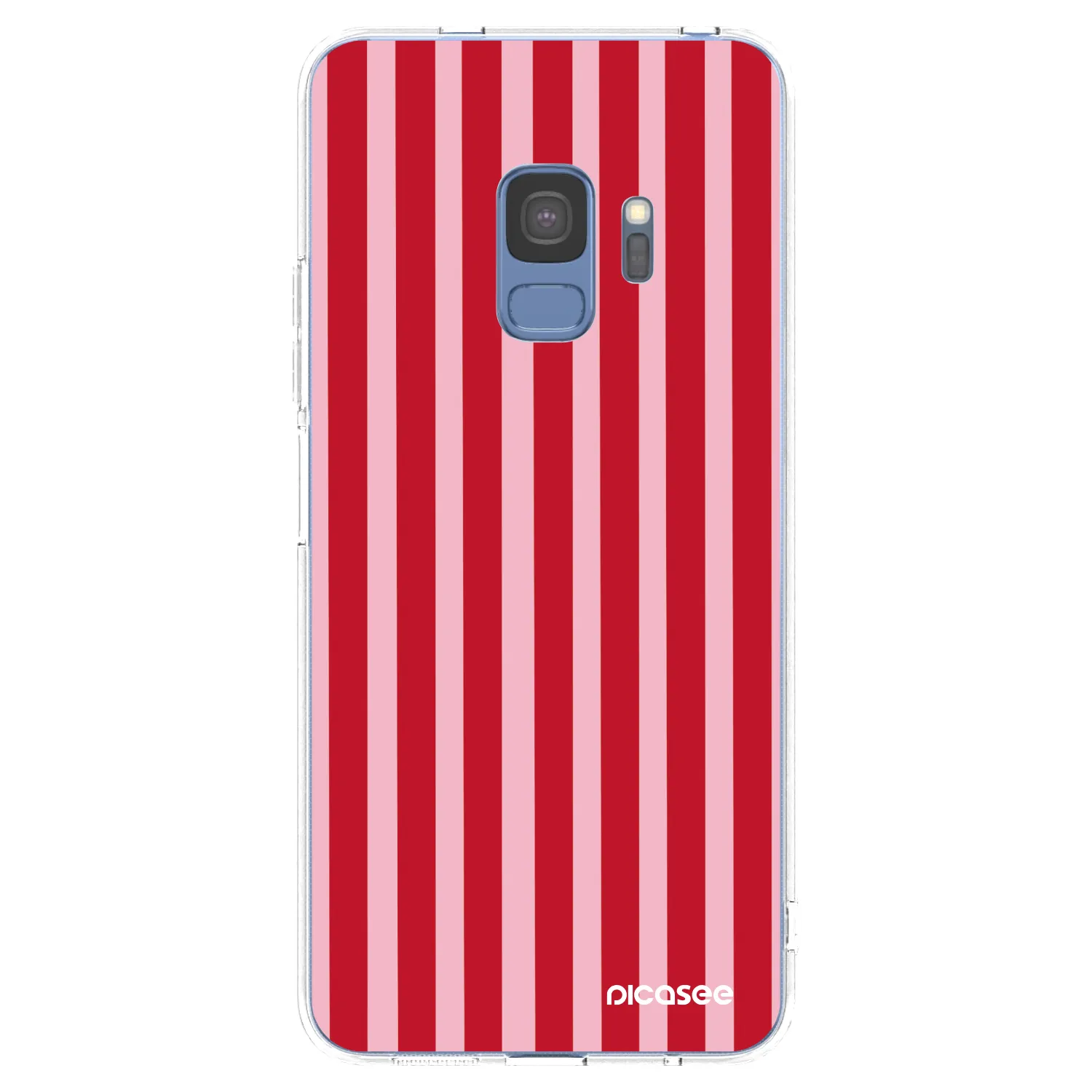 Picasee silikonowe przeźroczyste etui na Samsung Galaxy S9 G960F - Lines red