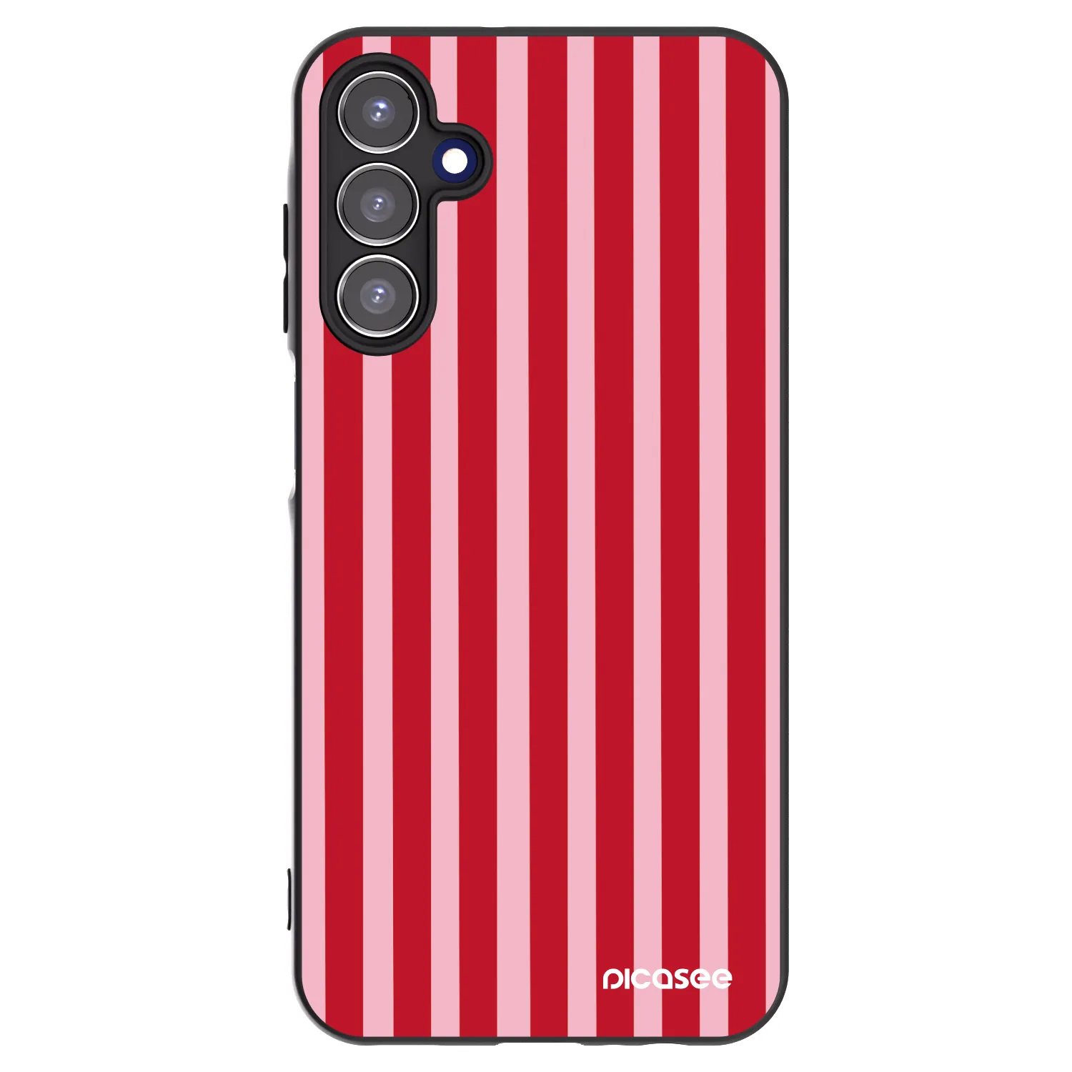 Picasee silikonowe czarne etui na Samsung Galaxy A15 A156B 5G - Lines red