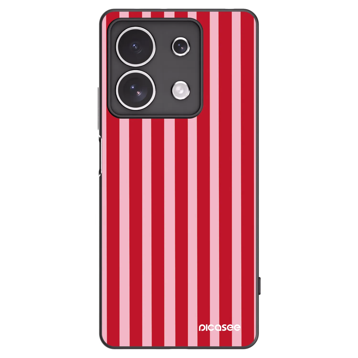 Picasee silikonowe czarne etui na Xiaomi Redmi Note 13 4G - Lines red
