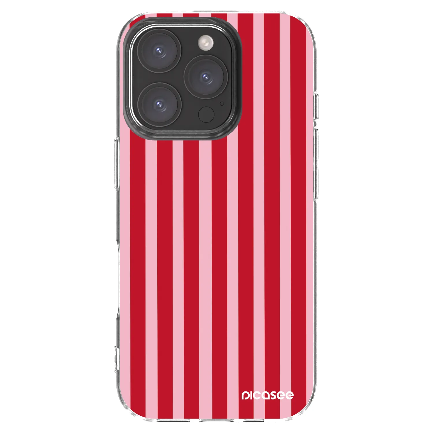 Picasee silikonowe przeźroczyste etui na Apple iPhone 16 Pro - Lines red