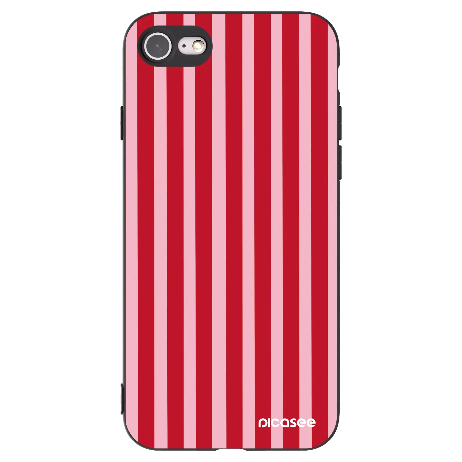 Picasee silikonowe czarne etui na Apple iPhone 8 - Lines red