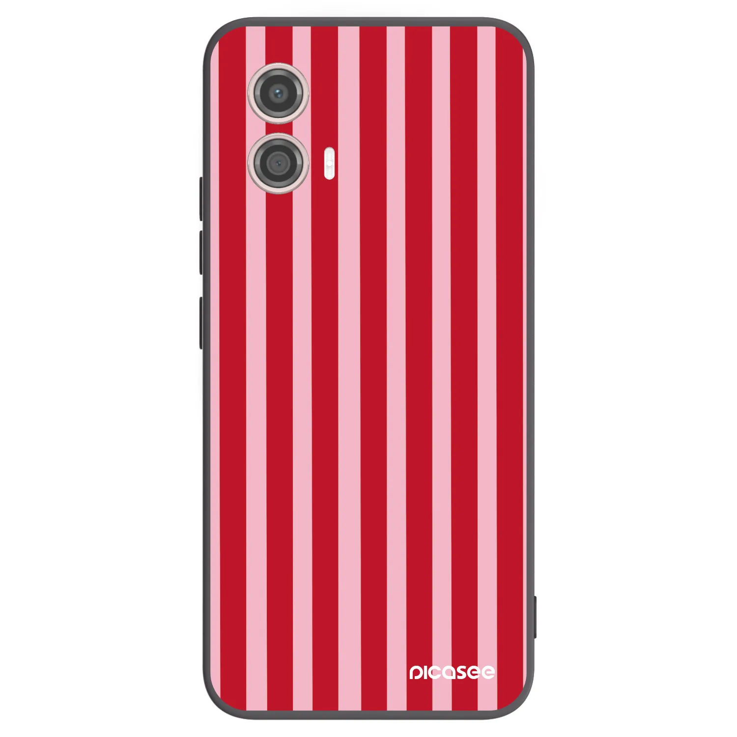 Picasee silikonowe czarne etui na Motorola Moto G53 5G - Lines red