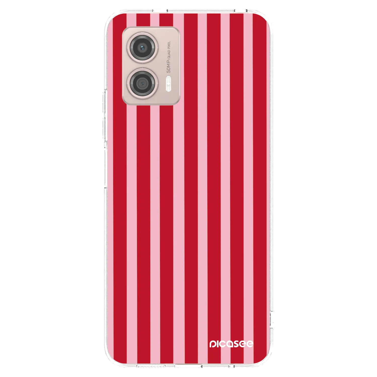 Picasee silikonowe przeźroczyste etui na Motorola Moto G53 5G - Lines red