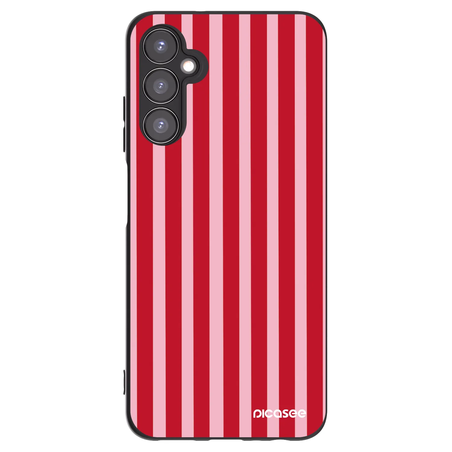 Picasee silikonowe czarne etui na Samsung Galaxy A05s A057G - Lines red