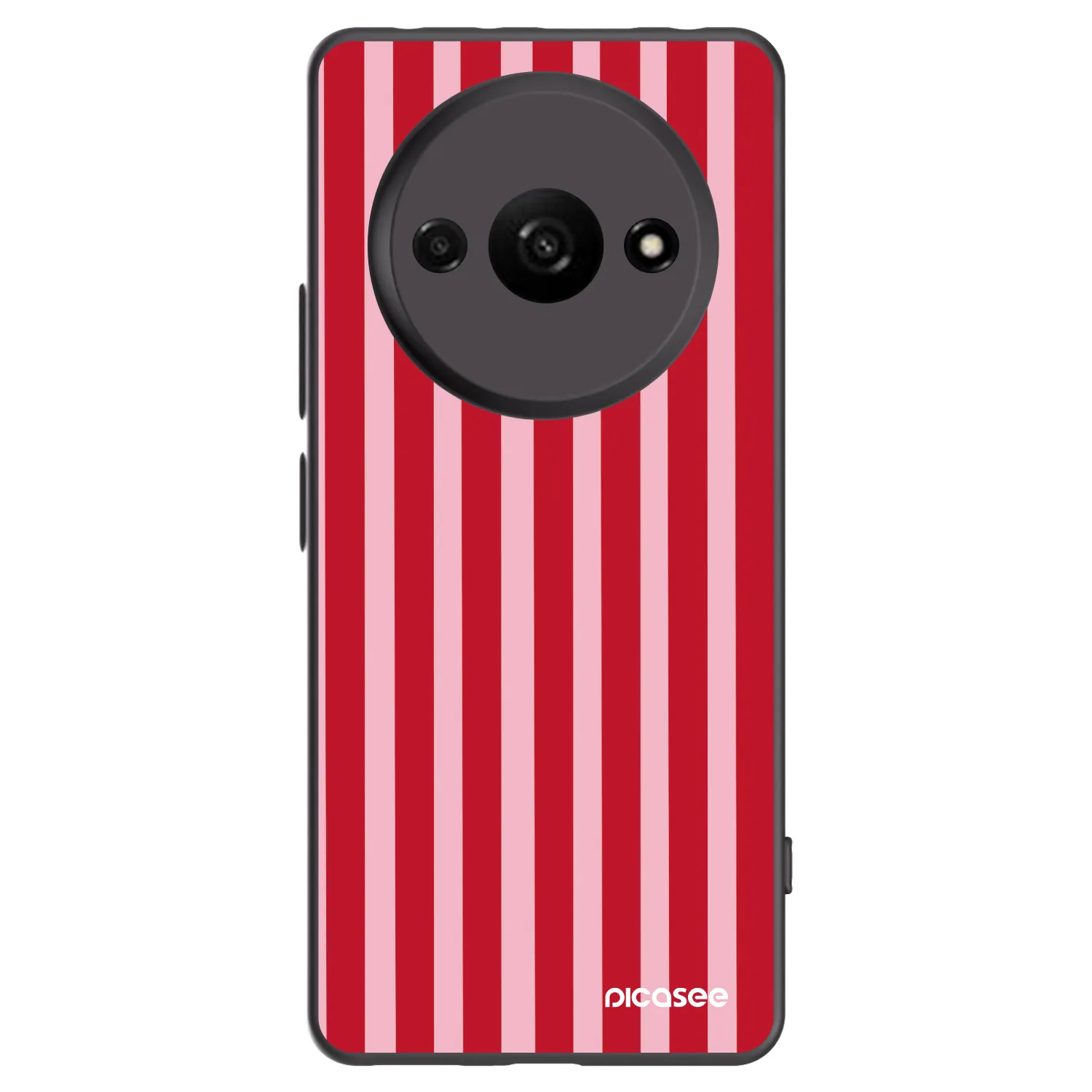 Picasee silikonowe czarne etui na Xiaomi Redmi A3 - Lines red