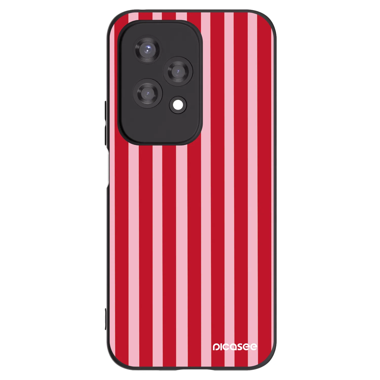 Picasee silikonowe czarne etui na Honor 200 Lite - Lines red