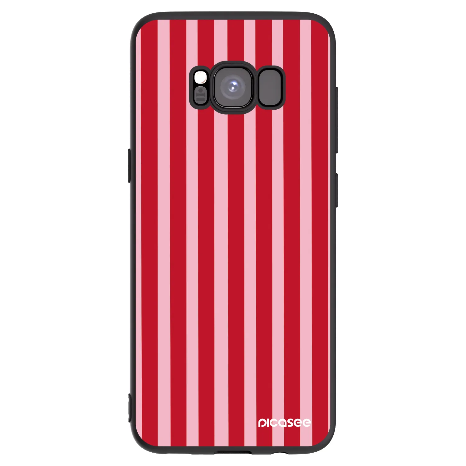 Picasee silikonowe czarne etui na Samsung Galaxy S8 G950F - Lines red
