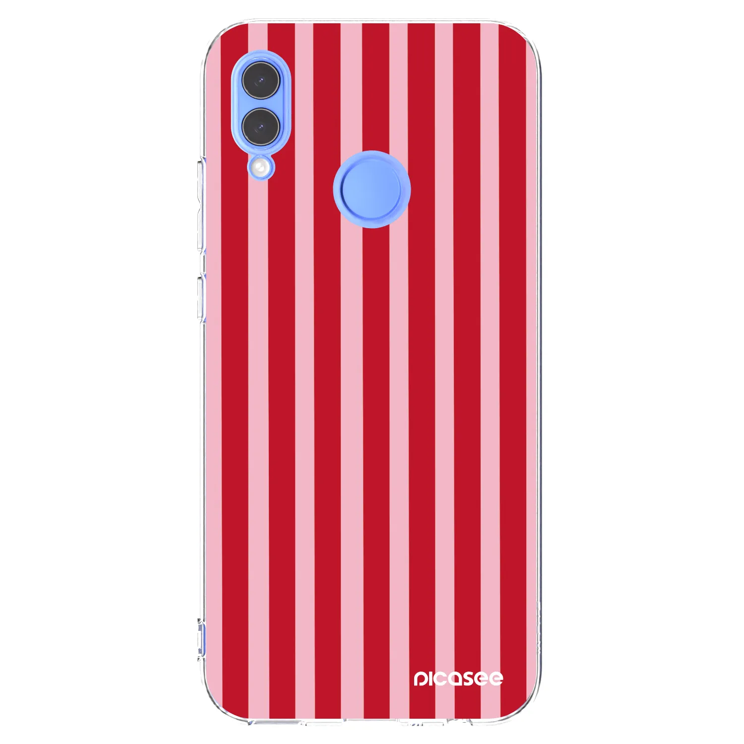 Picasee silikonowe przeźroczyste etui na Huawei P Smart 2019 - Lines red