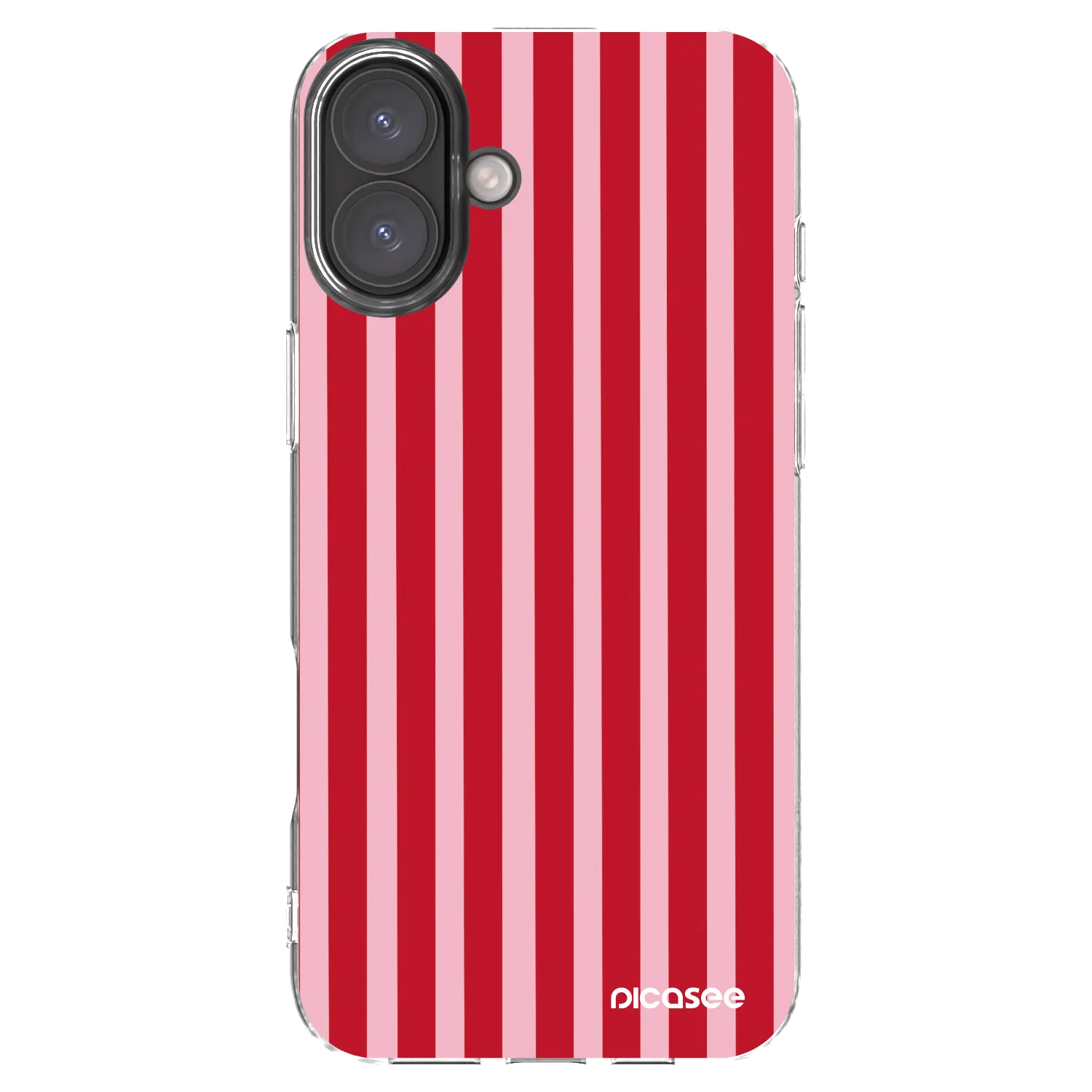 Picasee silikonowe przeźroczyste etui na Apple iPhone 16 Plus - Lines red
