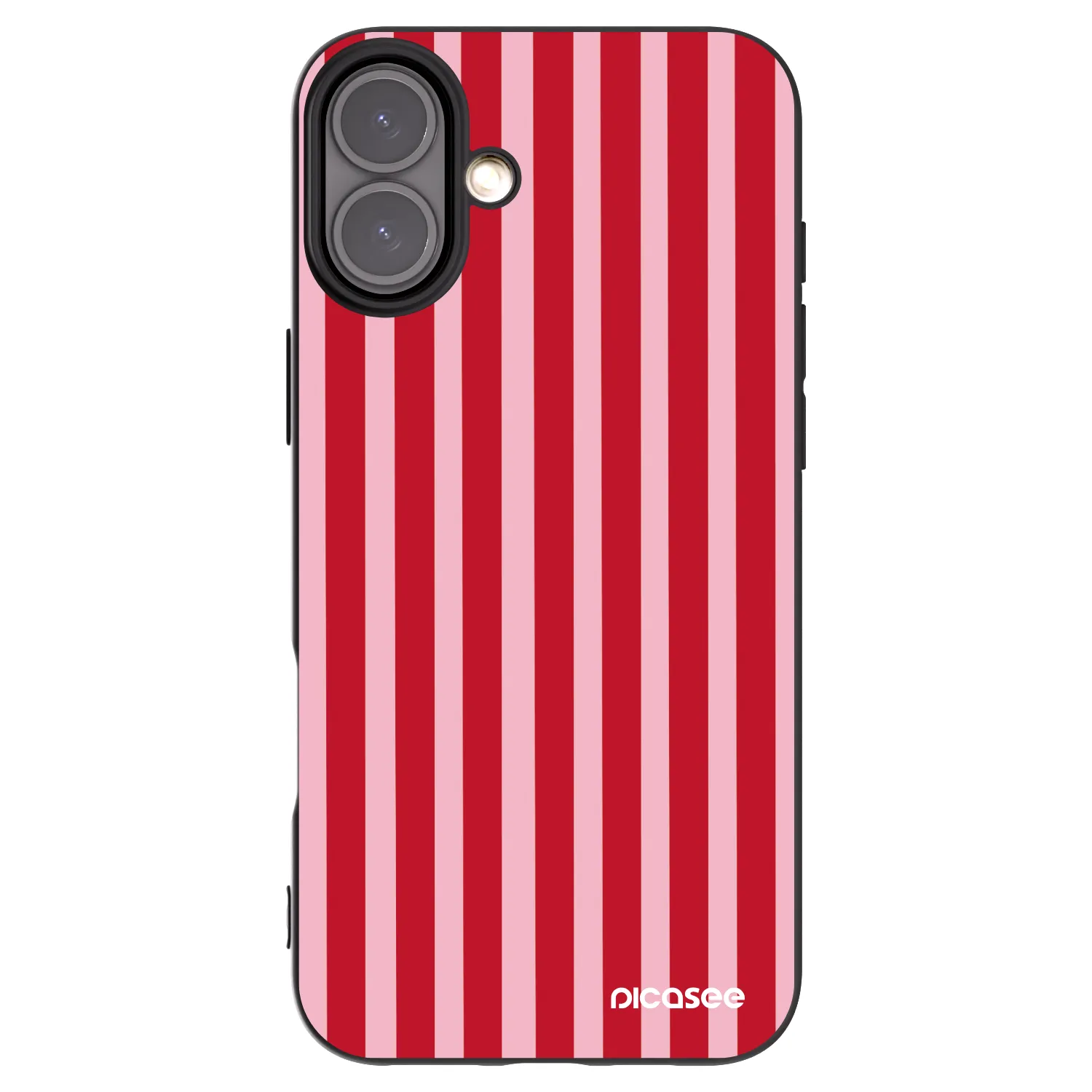 Picasee silikonowe czarne etui na Apple iPhone 16 Plus - Lines red